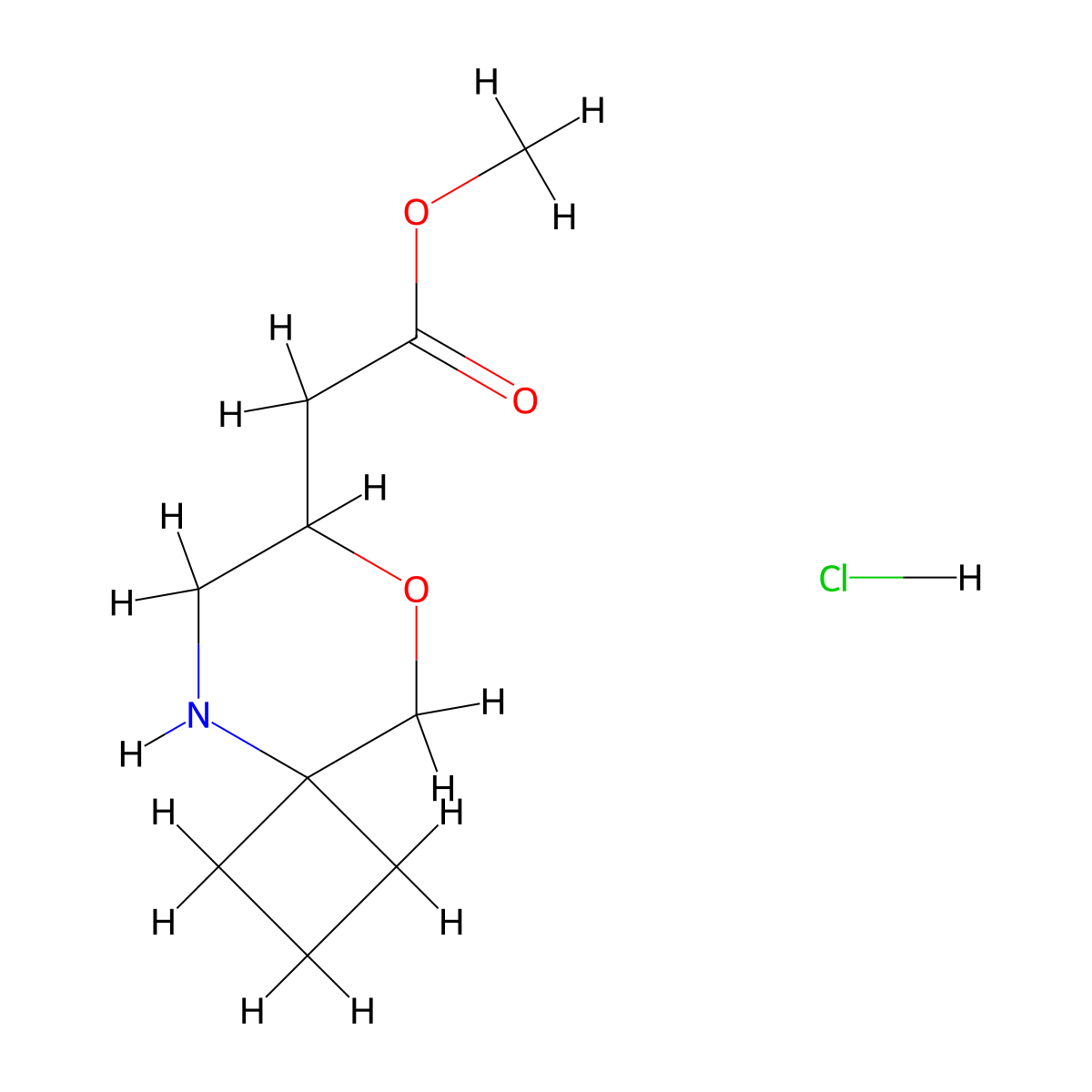 Methyl2-{8-oxa-5-azaspiro[3.5]nonan-7-yl}acetatehydrochloride molecular structure, CAS 2248388-79-4