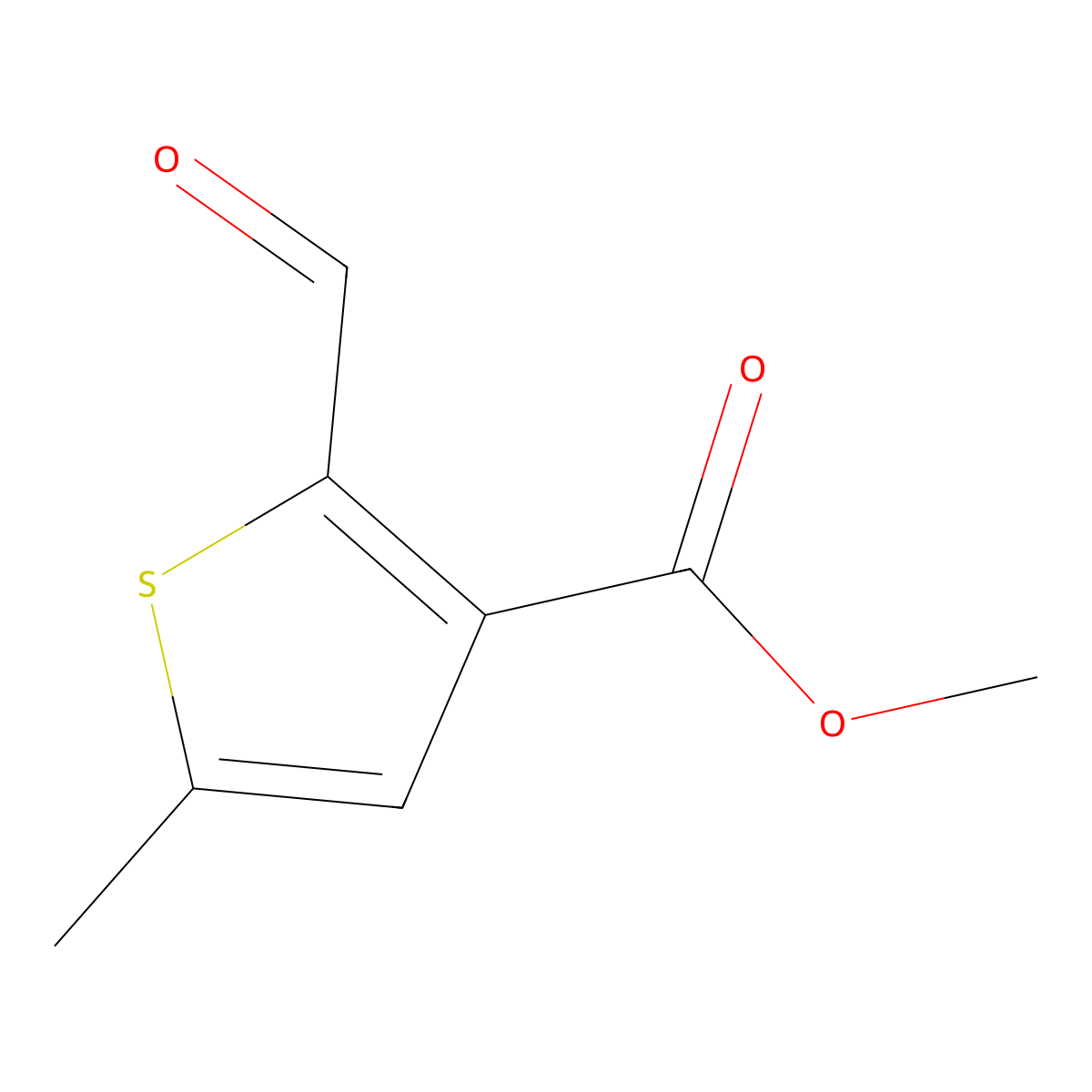 Methyl 2-formyl-5-methylthiophene-3-carboxylate molecular structure, CAS 2248388-85-2