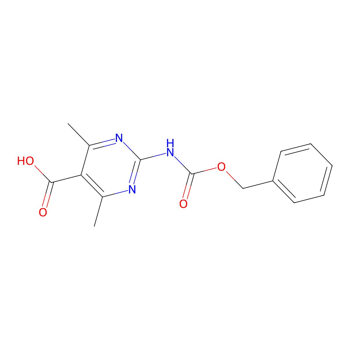 2-{[(Benzyloxy)carbonyl]amino}-4,6-dimethylpyrimidine-5-carboxylic acid molecular structure, CAS 2248388-88-5
