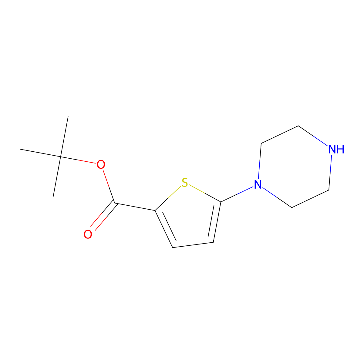 Tert-butyl 5-(piperazin-1-yl)thiophene-2-carboxylate molecular structure, CAS 2248389-88-8