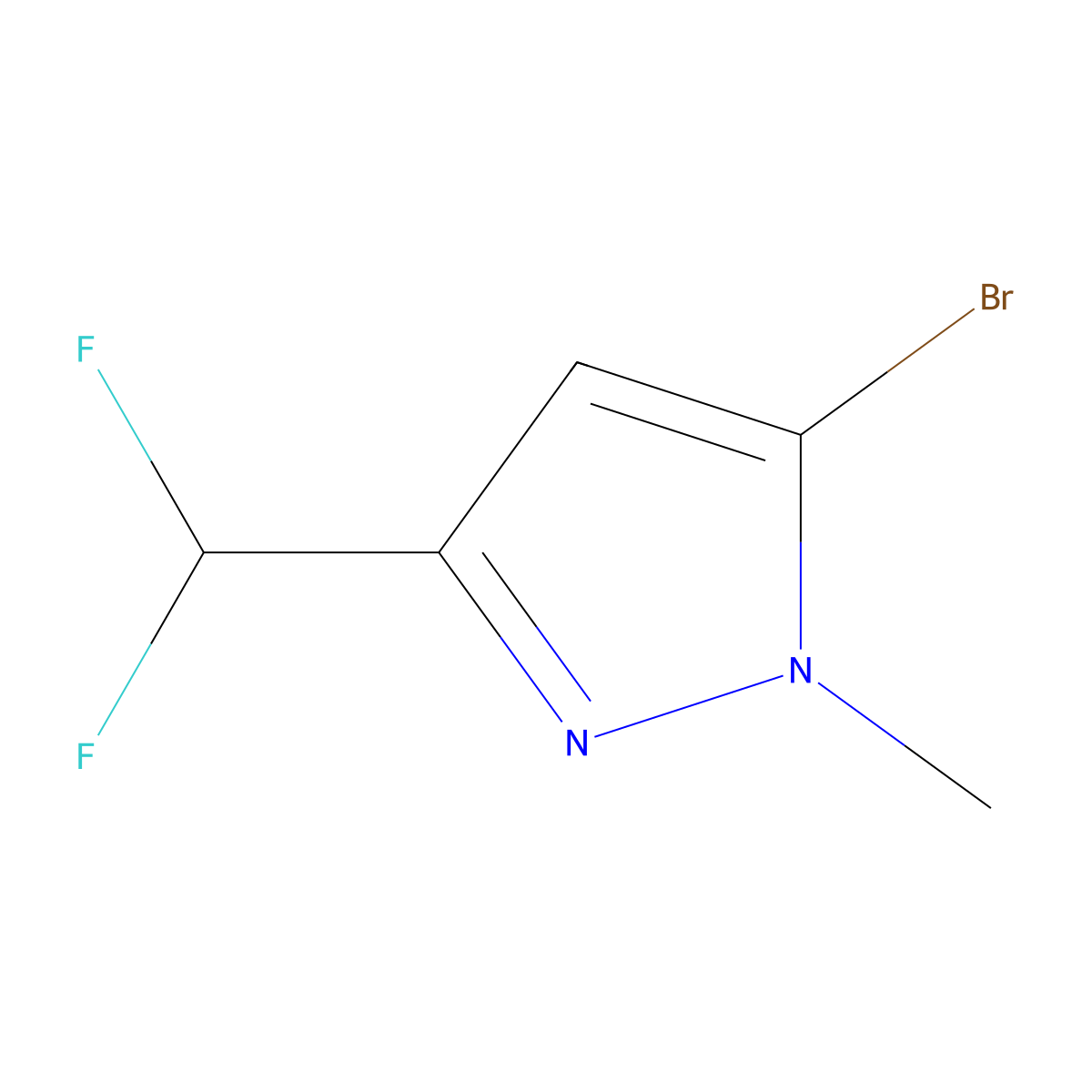 5-bromo-3-(difluoromethyl)-1-methyl-1H-pyrazole molecular structure, CAS 2248389-97-9