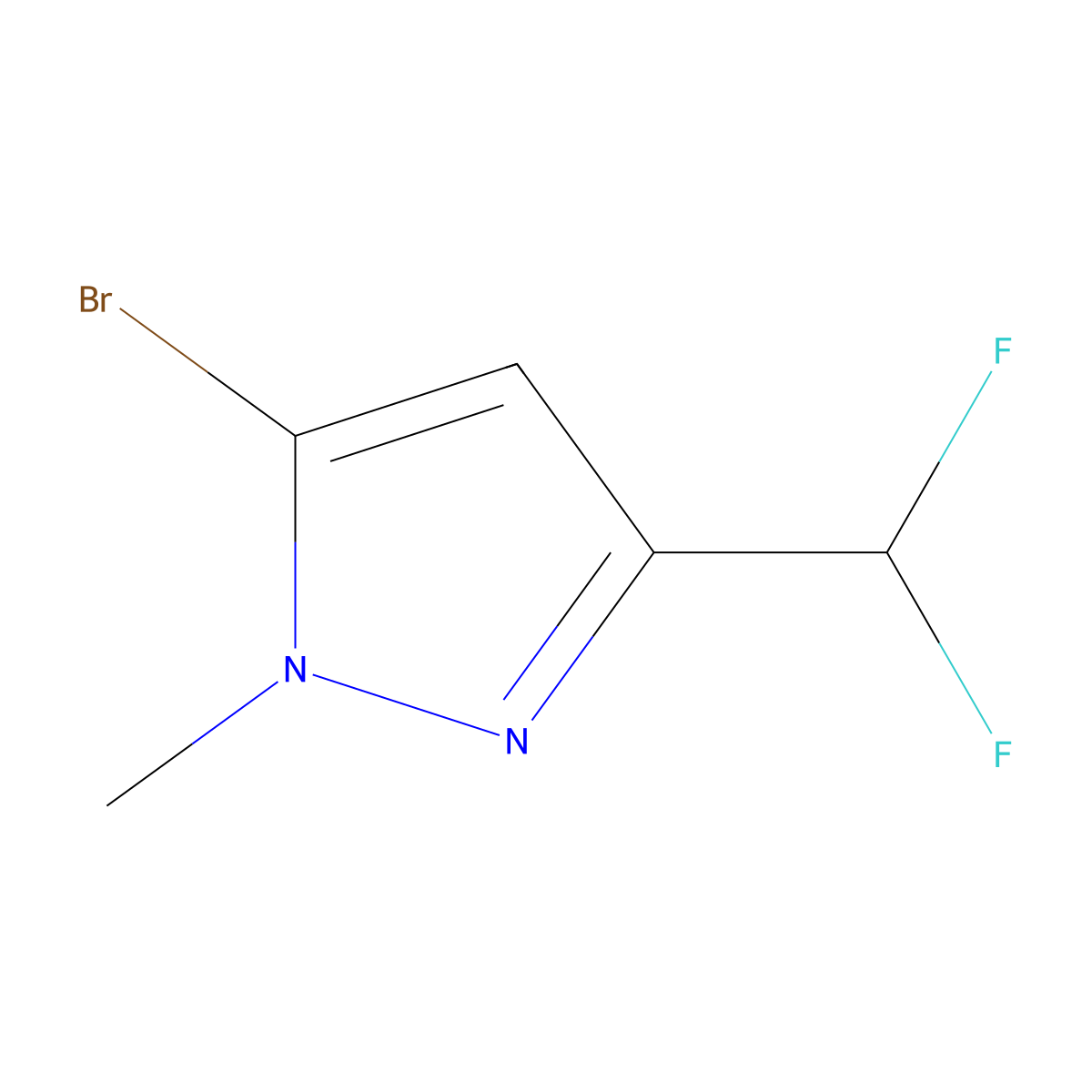 5-bromo-3-(difluoromethyl)-1-methyl-1H-pyrazole molecular structure, CAS 2248389-97-9