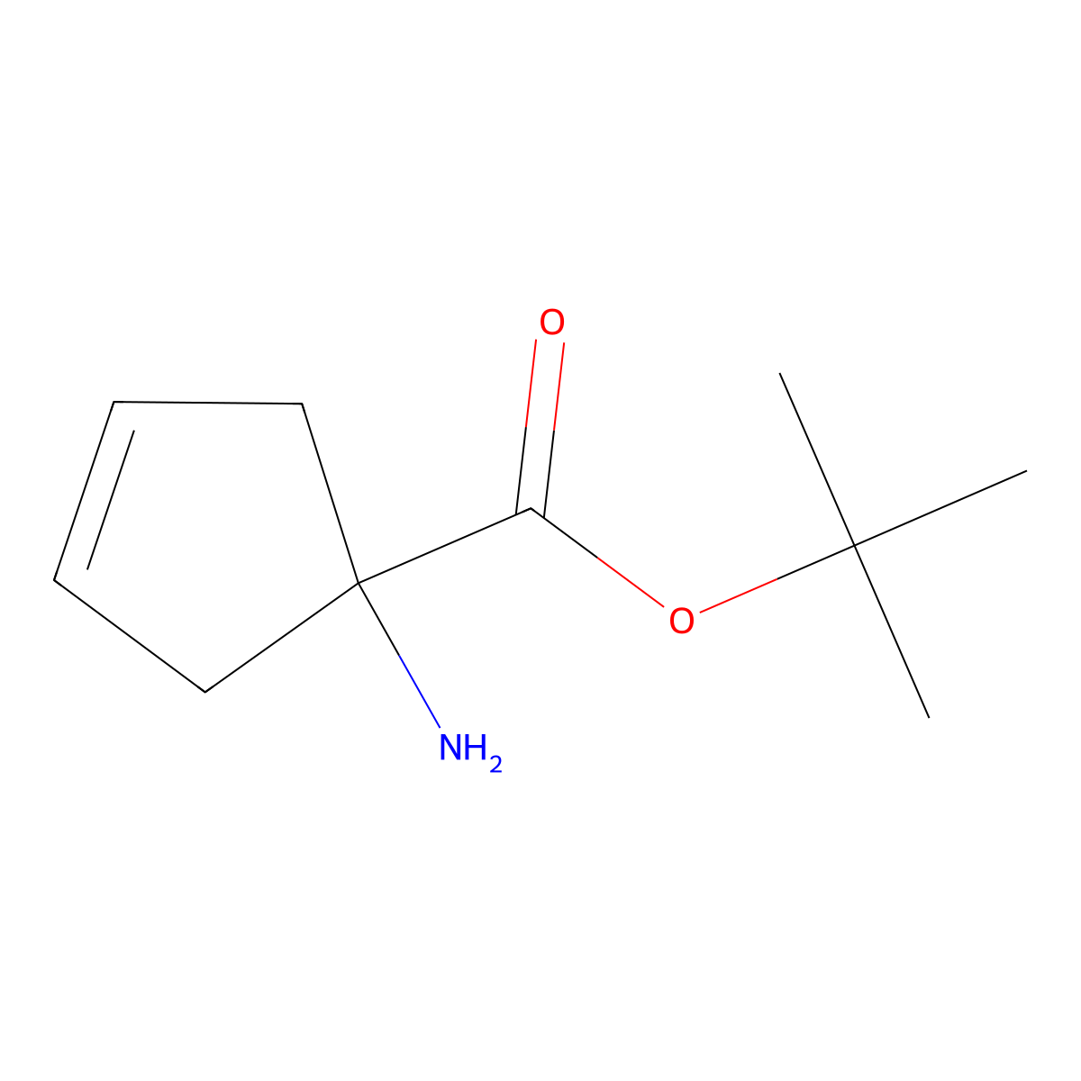 Tert-butyl 1-aminocyclopent-3-ene-1-carboxylate molecular structure, CAS 2248391-33-3