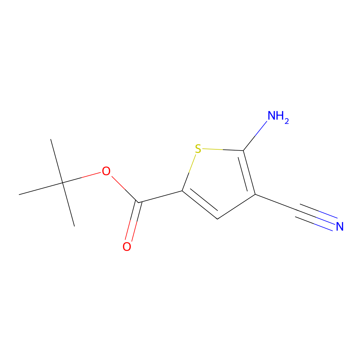 Tert-butyl 5-amino-4-cyanothiophene-2-carboxylate molecular structure, CAS 2248391-35-5