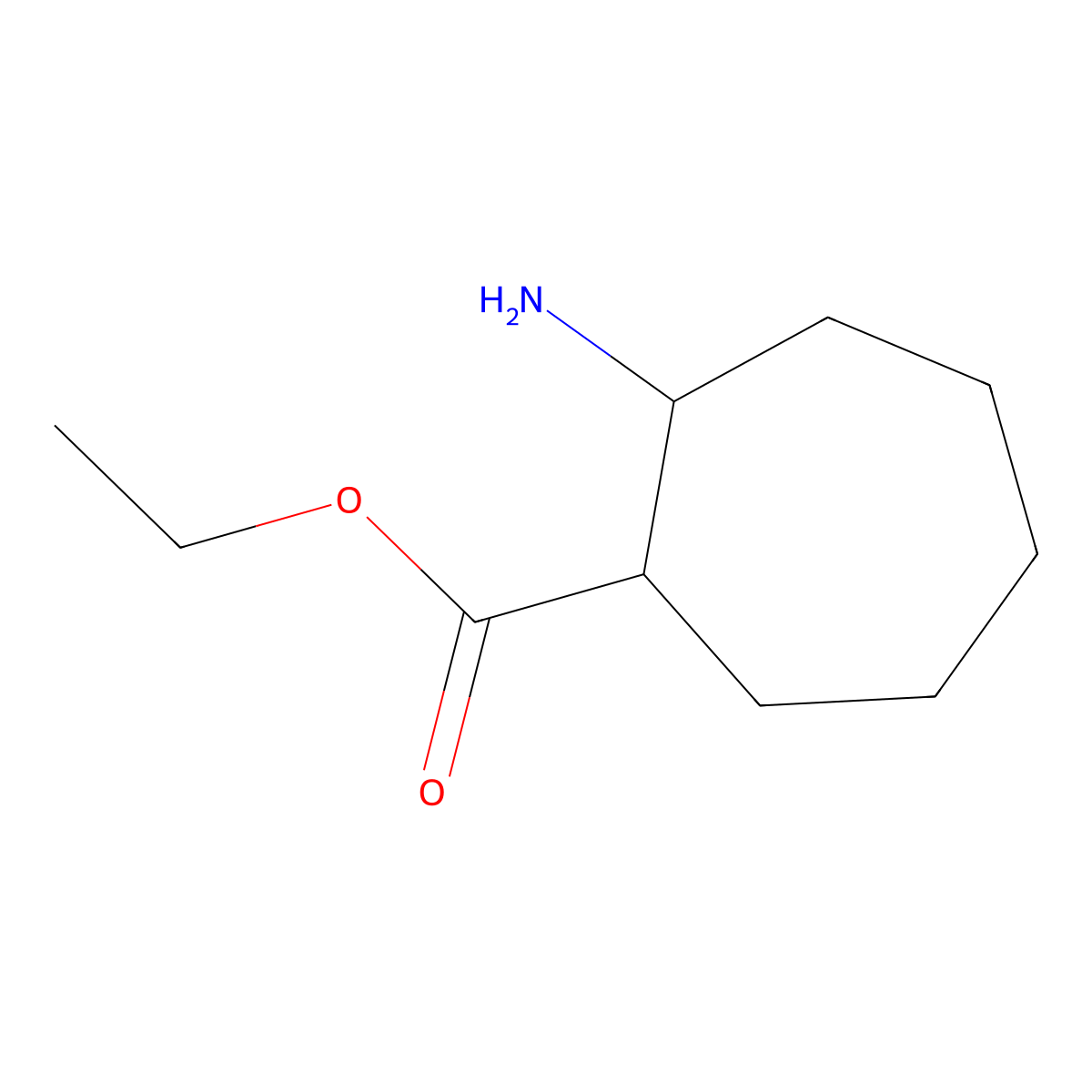 rac-ethyl (1R,2S)-2-aminocycloheptane-1-carboxylate molecular structure, CAS 2248391-85-5