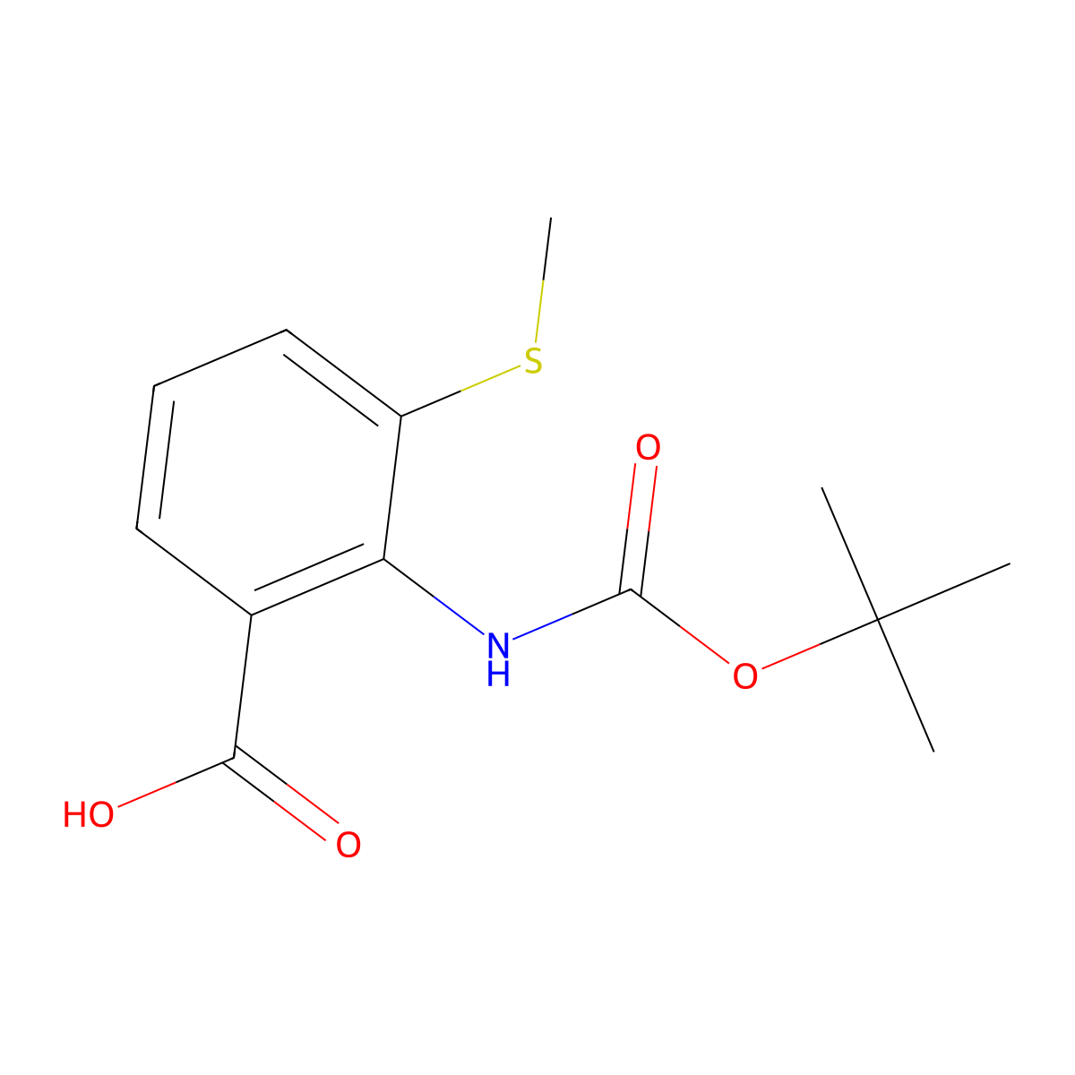 2-{[(Tert-butoxy)carbonyl]amino}-3-(methylsulfanyl)benzoic acid molecular structure, CAS 2248391-95-7