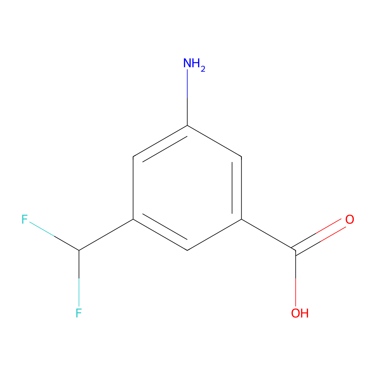 3-Amino-5-(difluoromethyl)benzoic acid molecular structure, CAS 2248392-12-1