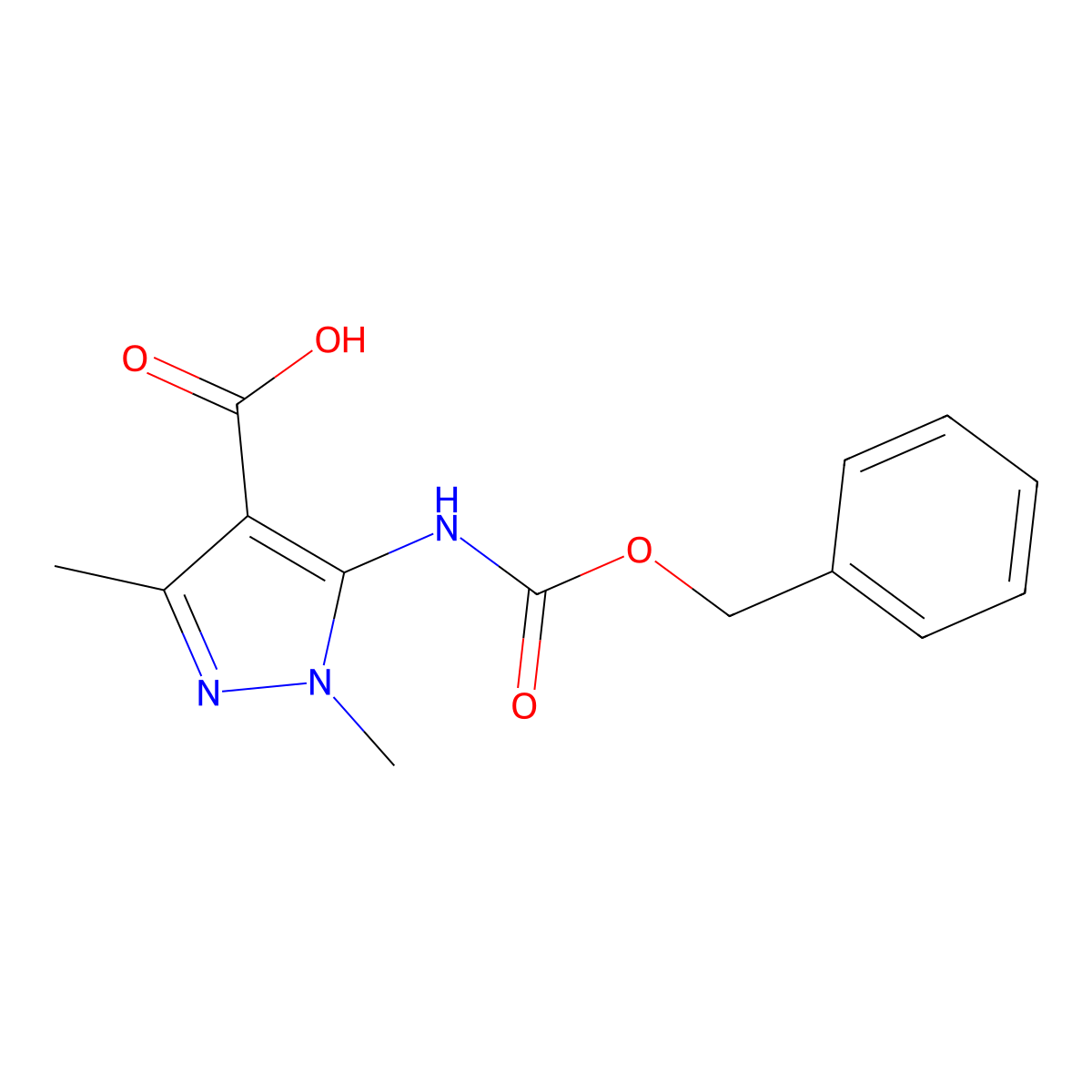 5-{[(benzyloxy)carbonyl]amino}-1,3-dimethyl-1H-pyrazole-4-carboxylic acid molecular structure, CAS 2248392-60-9