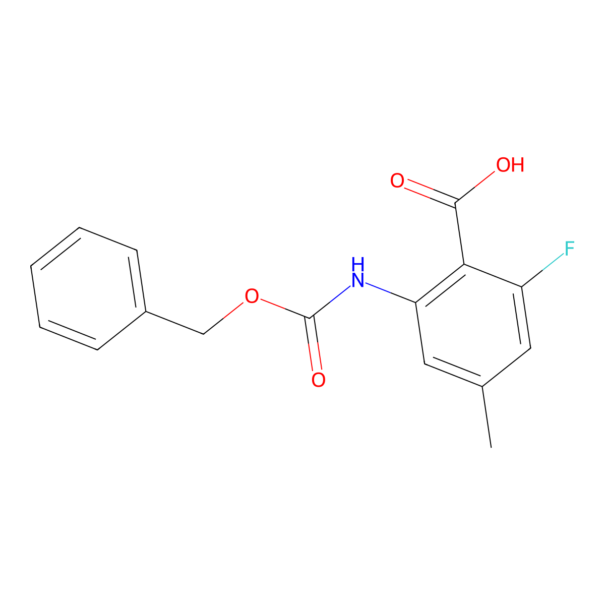 2-{[(Benzyloxy)carbonyl]amino}-6-fluoro-4-methylbenzoic acid molecular structure, CAS 2248392-66-5