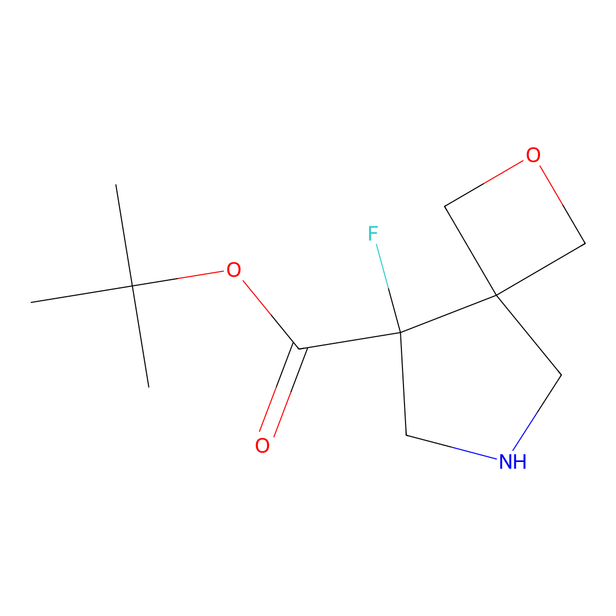 Tert-butyl 8-fluoro-2-oxa-6-azaspiro[3.4]octane-8-carboxylate molecular structure, CAS 2248393-04-4
