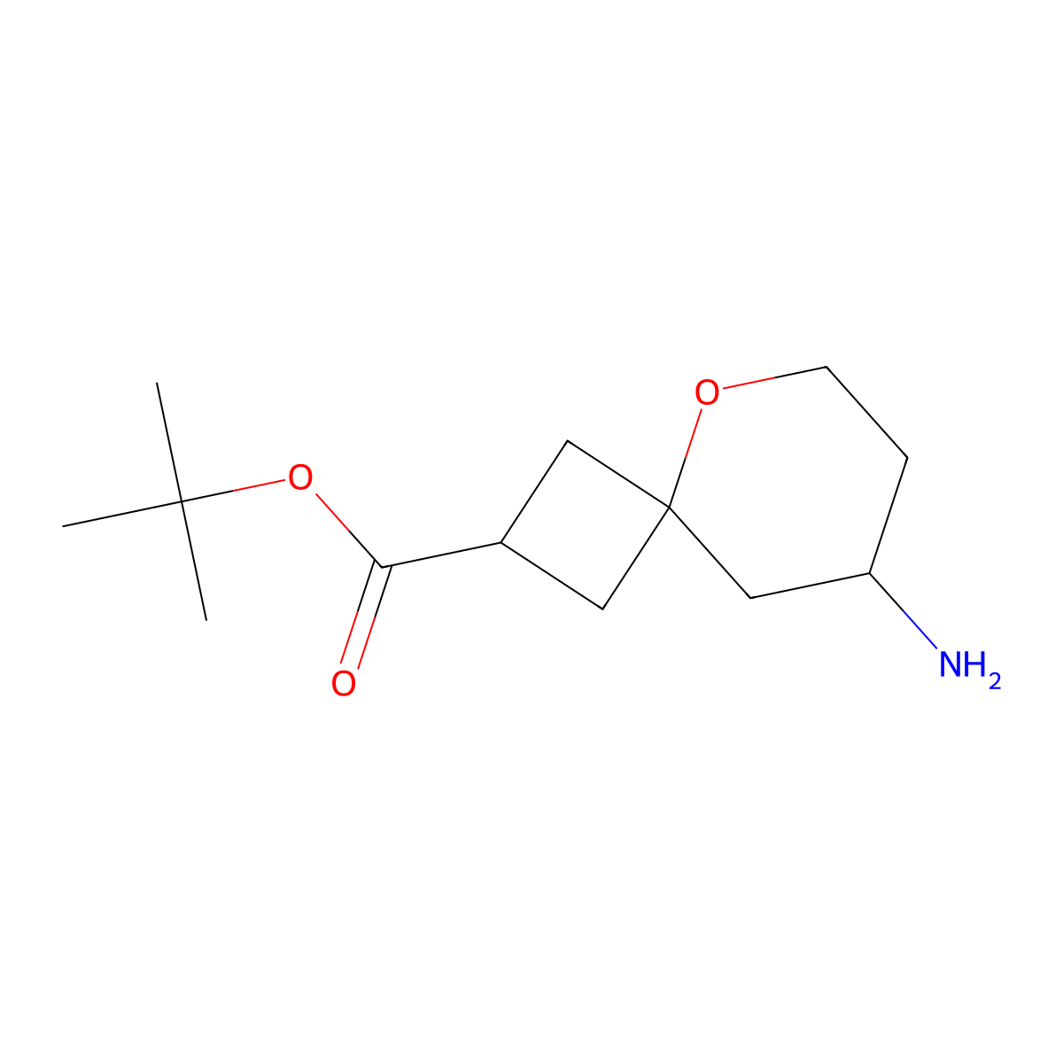 Tert-butyl 8-amino-5-oxaspiro[3.5]nonane-2-carboxylate molecular structure, CAS 2248393-36-2