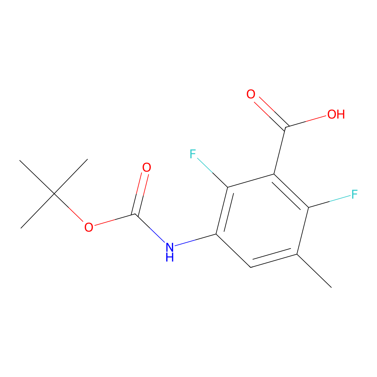 3-{[(Tert-butoxy)carbonyl]amino}-2,6-difluoro-5-methylbenzoic acid molecular structure, CAS 2248393-40-8