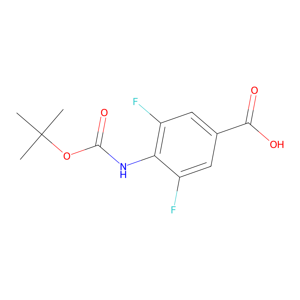 4-{[(Tert-butoxy)carbonyl]amino}-3,5-difluorobenzoic acid molecular structure, CAS 2248393-49-7
