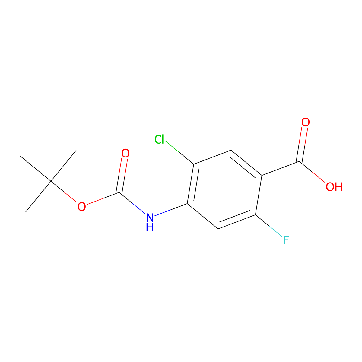 4-{[(Tert-butoxy)carbonyl]amino}-5-chloro-2-fluorobenzoic acid molecular structure, CAS 2248393-57-7