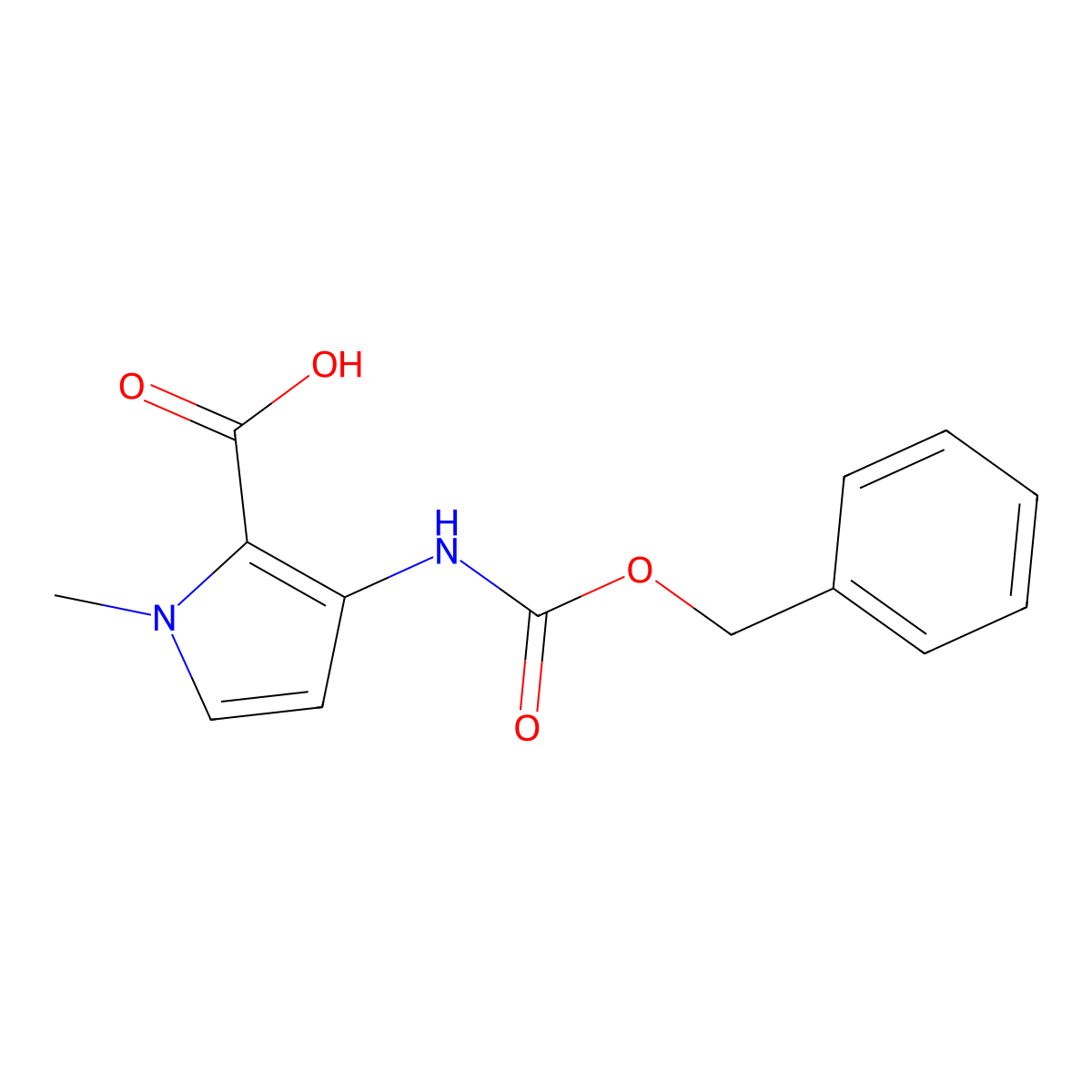 3-{[(benzyloxy)carbonyl]amino}-1-methyl-1H-pyrrole-2-carboxylic acid molecular structure, CAS 2248393-66-8