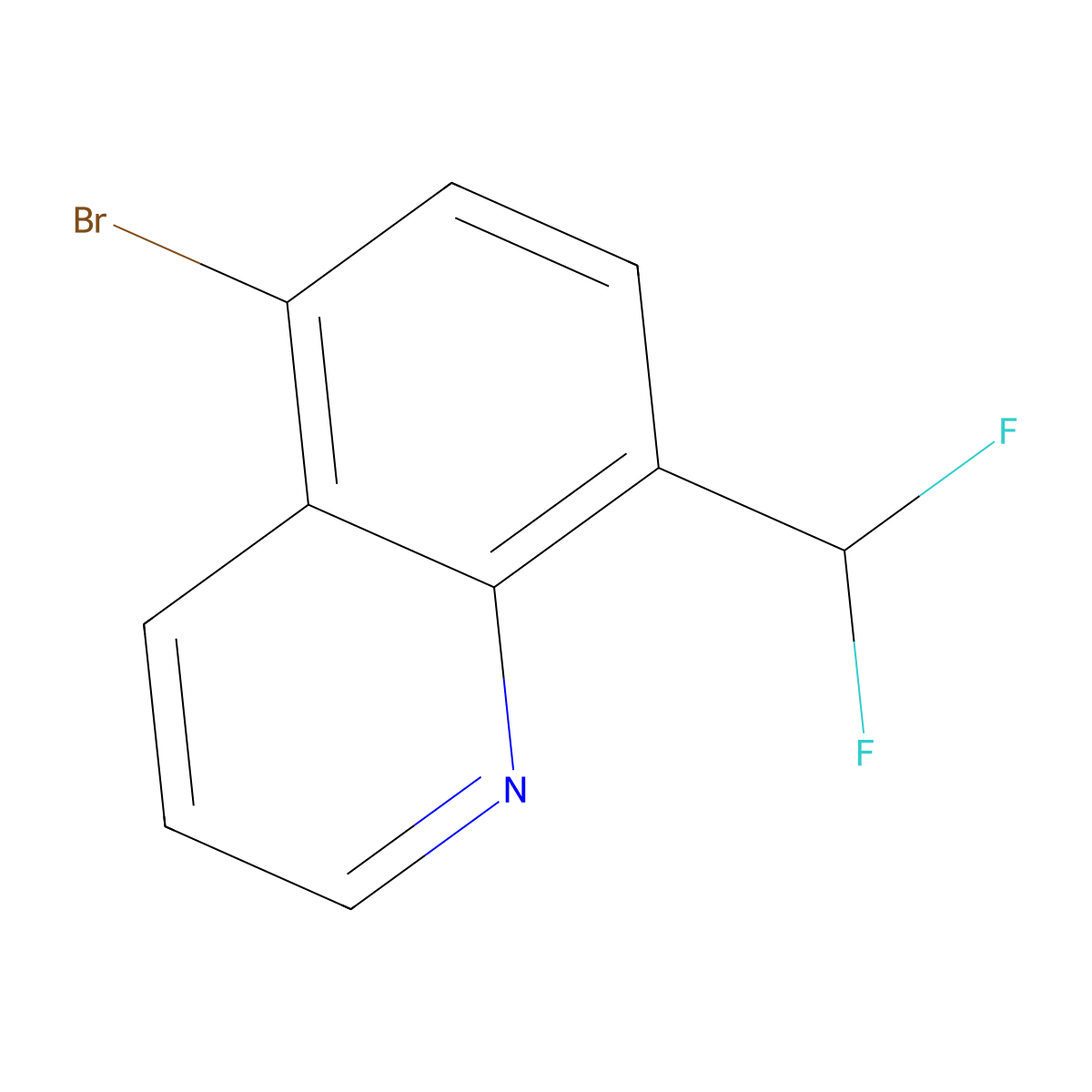 5-Bromo-8-(difluoromethyl)quinoline molecular structure, CAS 2248394-00-3