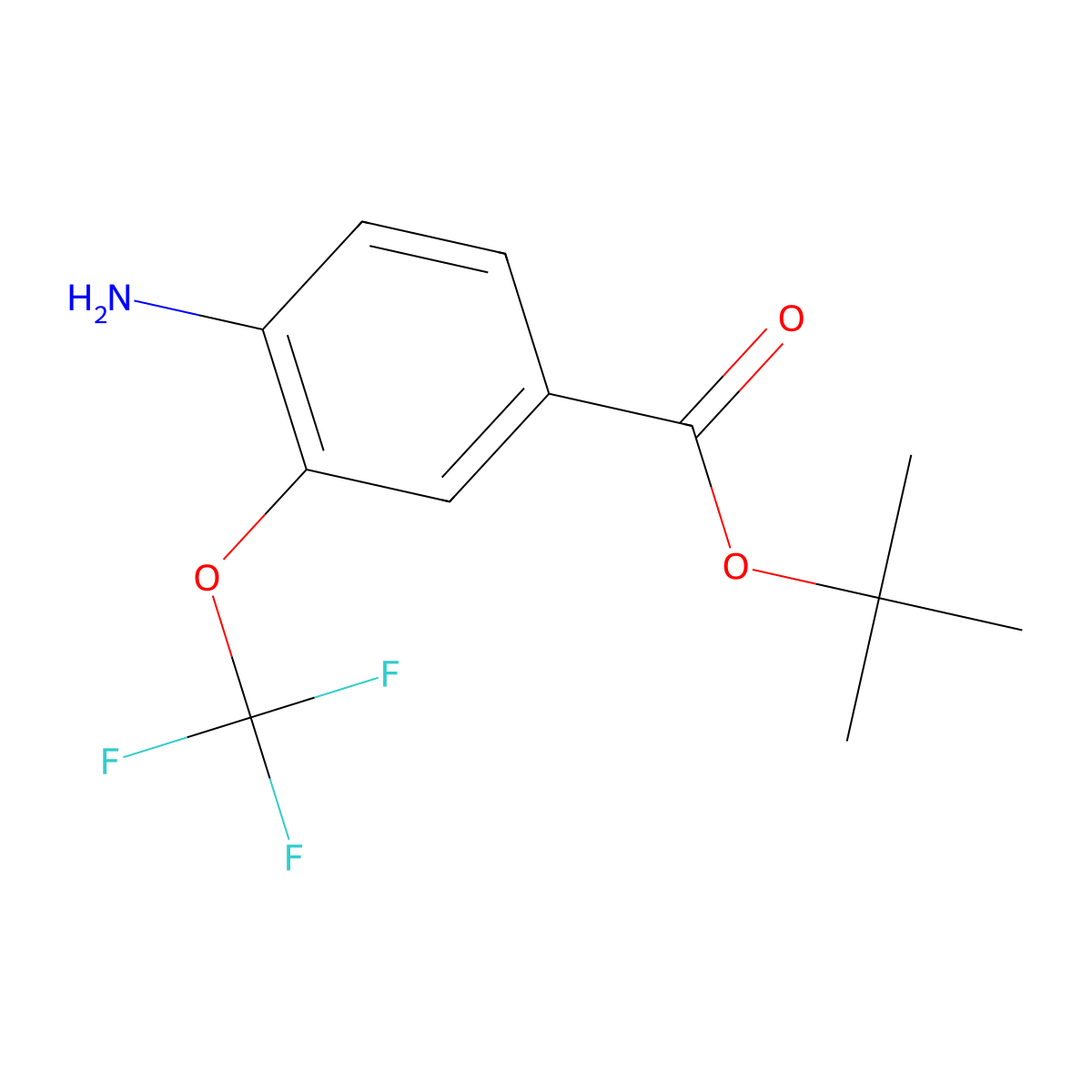 Tert-butyl 4-amino-3-(trifluoromethoxy)benzoate molecular structure, CAS 2248394-56-9