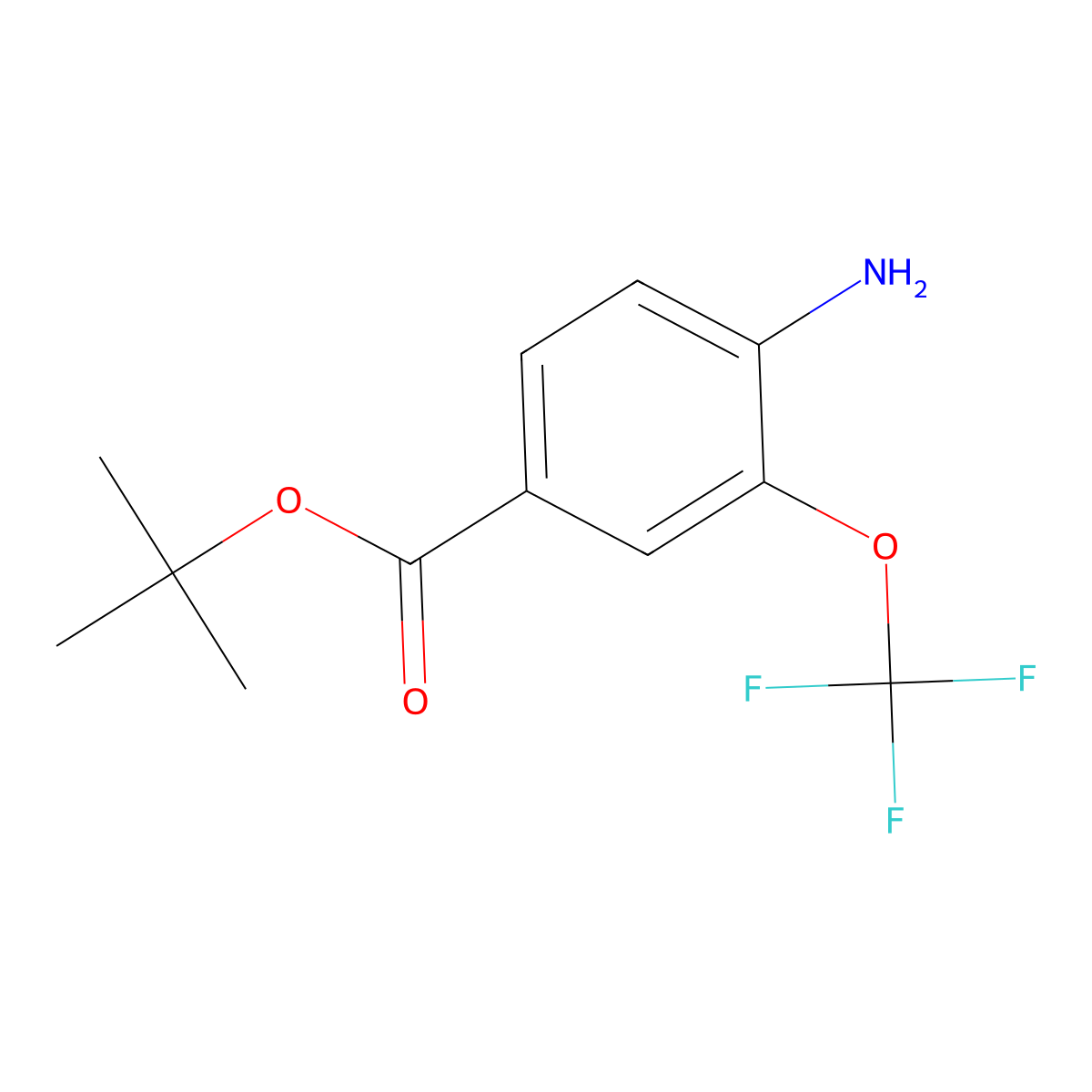 Tert-butyl 4-amino-3-(trifluoromethoxy)benzoate molecular structure, CAS 2248394-56-9