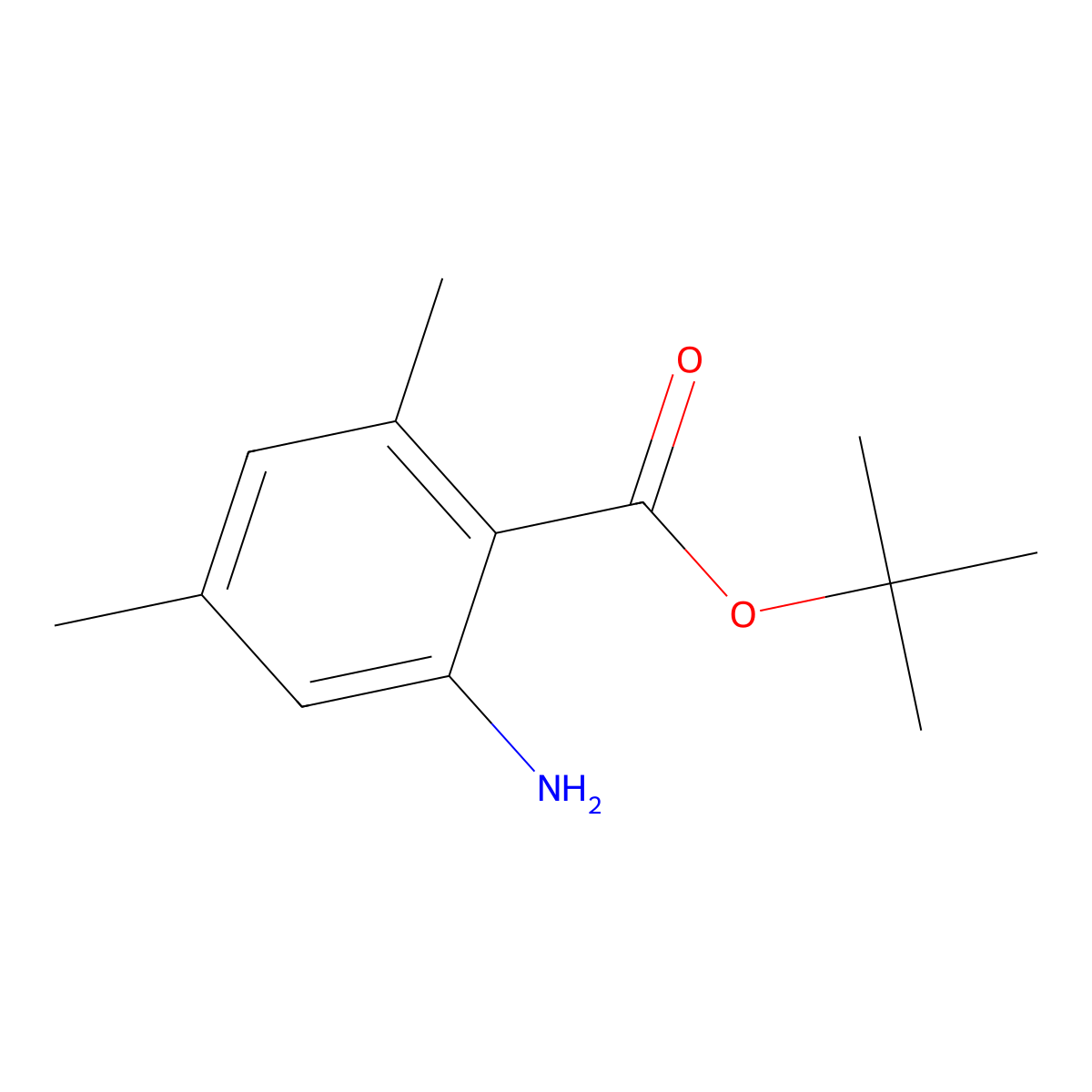Tert-butyl 2-amino-4,6-dimethylbenzoate molecular structure, CAS 2248394-74-1