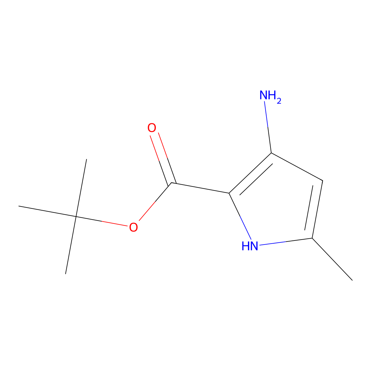 Tert-butyl 3-amino-5-methyl-1H-pyrrole-2-carboxylate molecular structure, CAS 2248394-82-1
