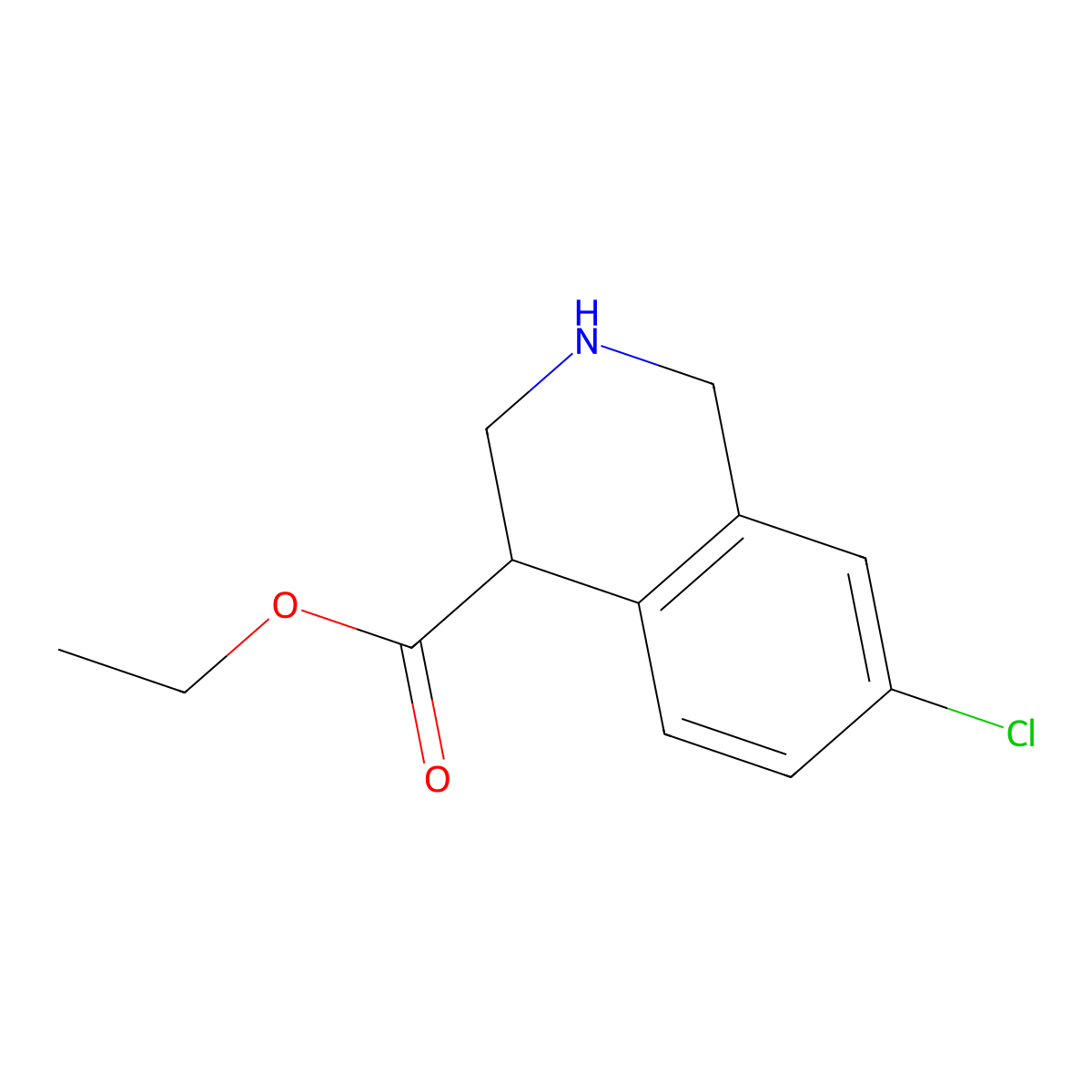 Ethyl 7-chloro-1,2,3,4-tetrahydroisoquinoline-4-carboxylate molecular structure, CAS 2248394-85-4