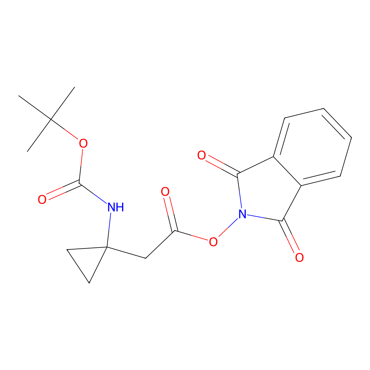1,3-dioxo-2,3-dihydro-1H-isoindol-2-yl 2-(1-(((tert-butoxy)carbonyl)amino)cyclopropyl)acetate molecular structure, CAS 2248394-95-6