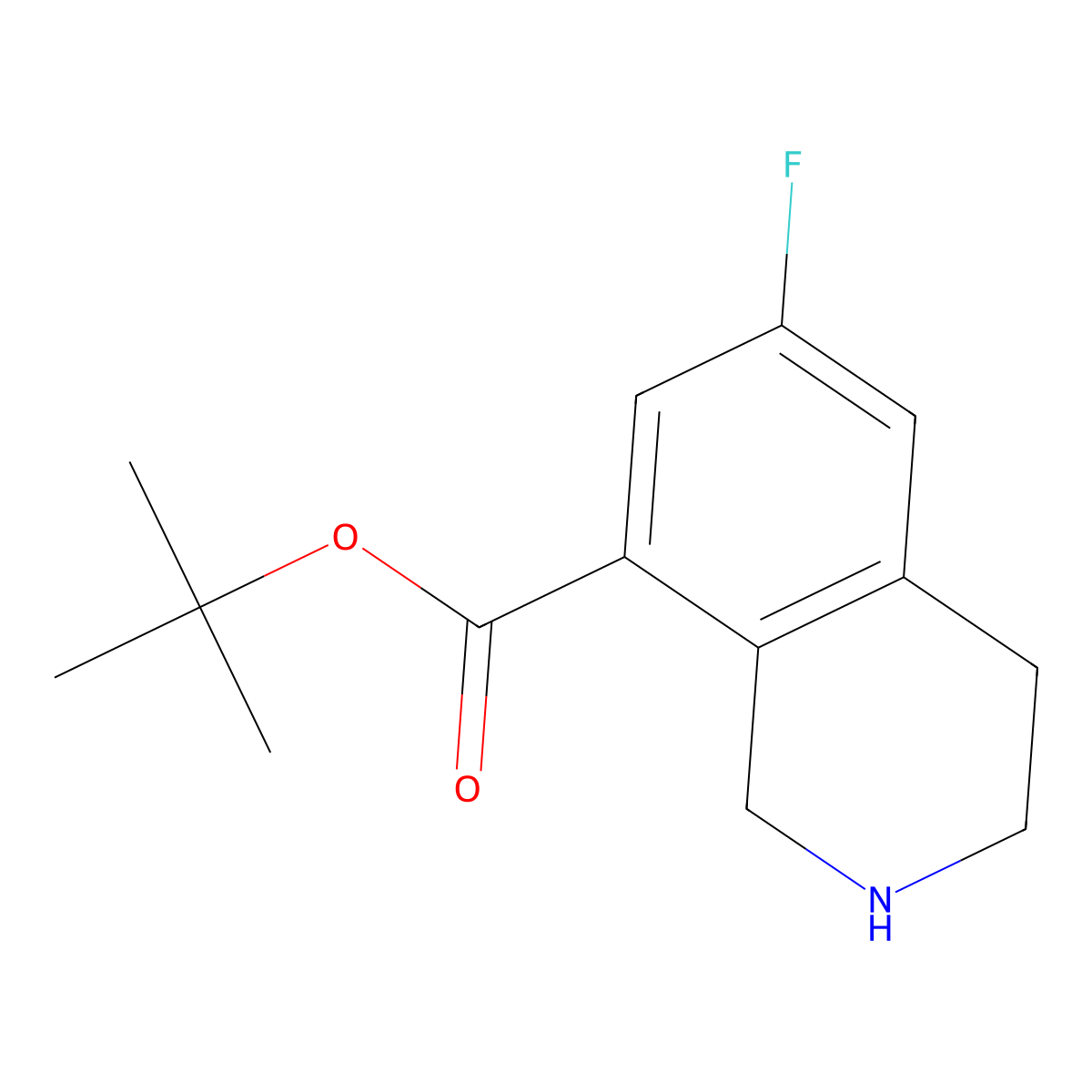Tert-butyl 6-fluoro-1,2,3,4-tetrahydroisoquinoline-8-carboxylate molecular structure, CAS 2248395-04-0