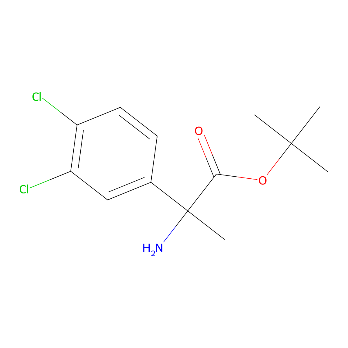 Tert-butyl 2-amino-2-(3,4-dichlorophenyl)propanoate molecular structure, CAS 2248395-35-7