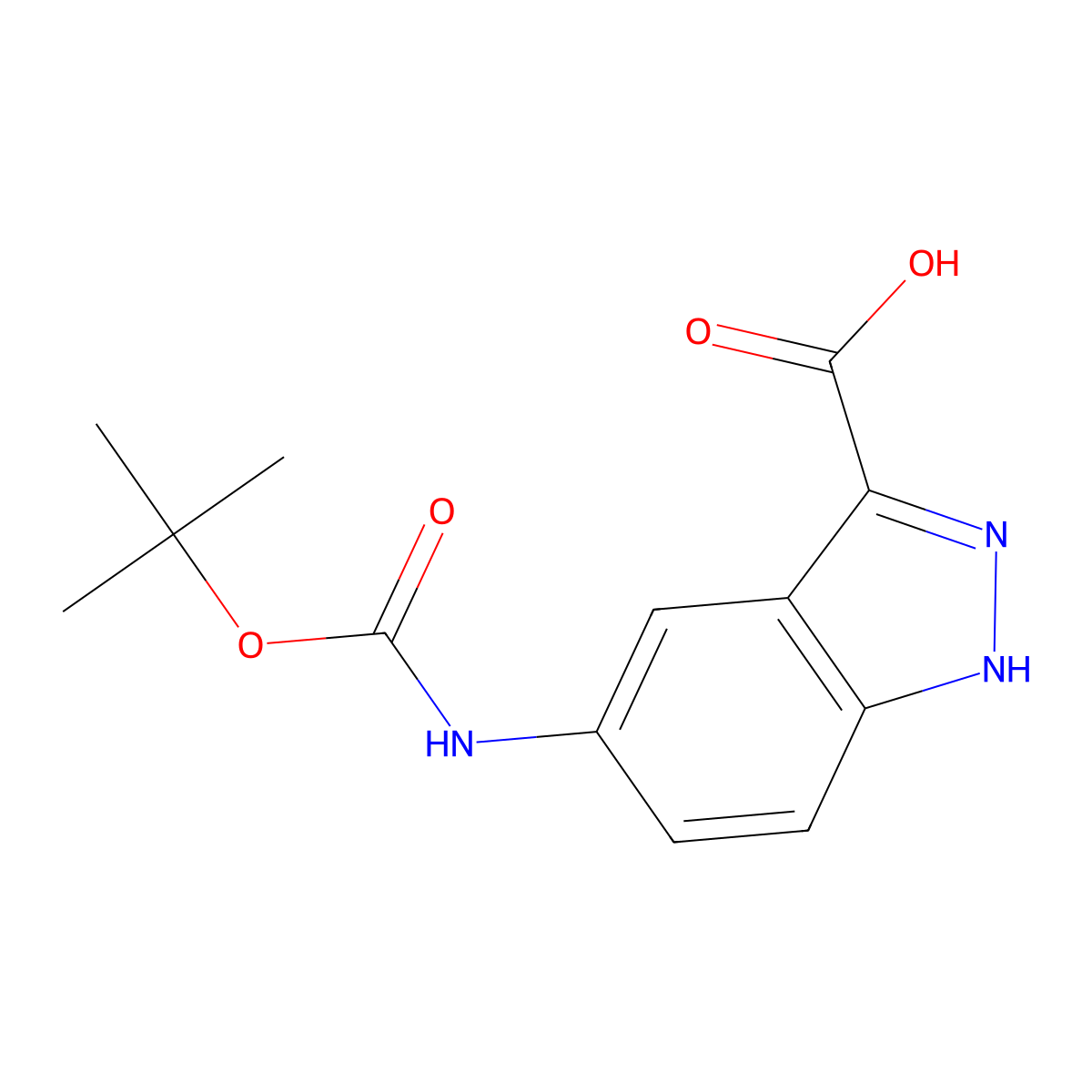 5-{[(tert-butoxy)carbonyl]amino}-1H-indazole-3-carboxylic acid molecular structure, CAS 2248395-39-1