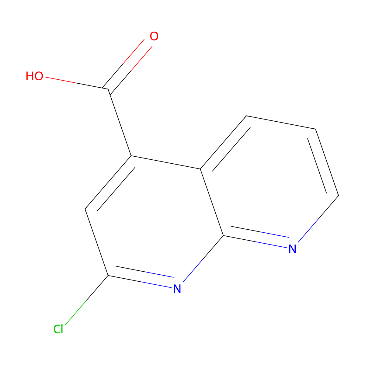 2-Chloro-1,8-naphthyridine-4-carboxylic acid molecular structure, CAS 2248395-91-5