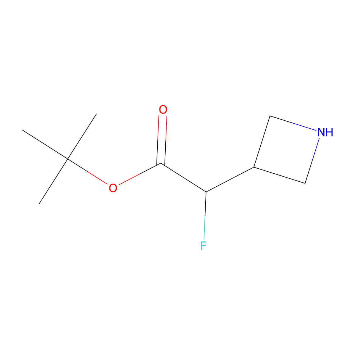 Tert-butyl 2-(azetidin-3-yl)-2-fluoroacetate molecular structure, CAS 2248396-09-8