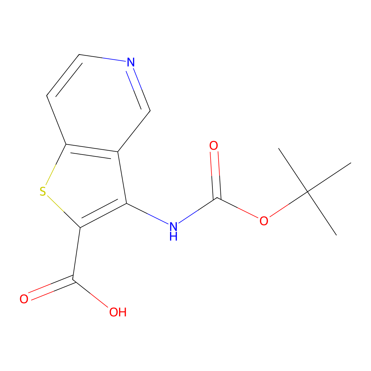 3-{[(Tert-butoxy)carbonyl]amino}thieno[3,2-c]pyridine-2-carboxylic acid molecular structure, CAS 2248396-46-3