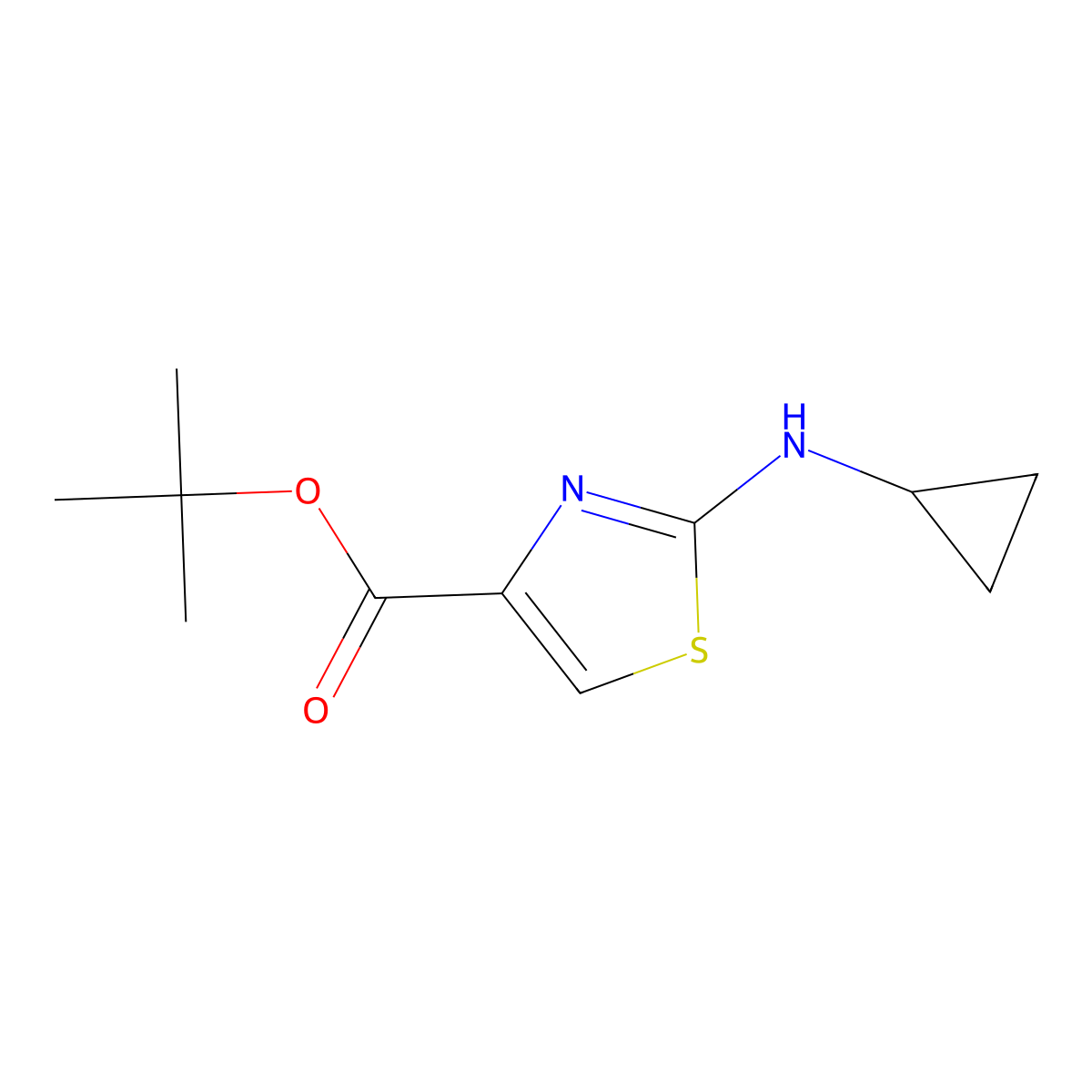 Tert-butyl 2-(cyclopropylamino)-1,3-thiazole-4-carboxylate molecular structure, CAS 2248396-56-5