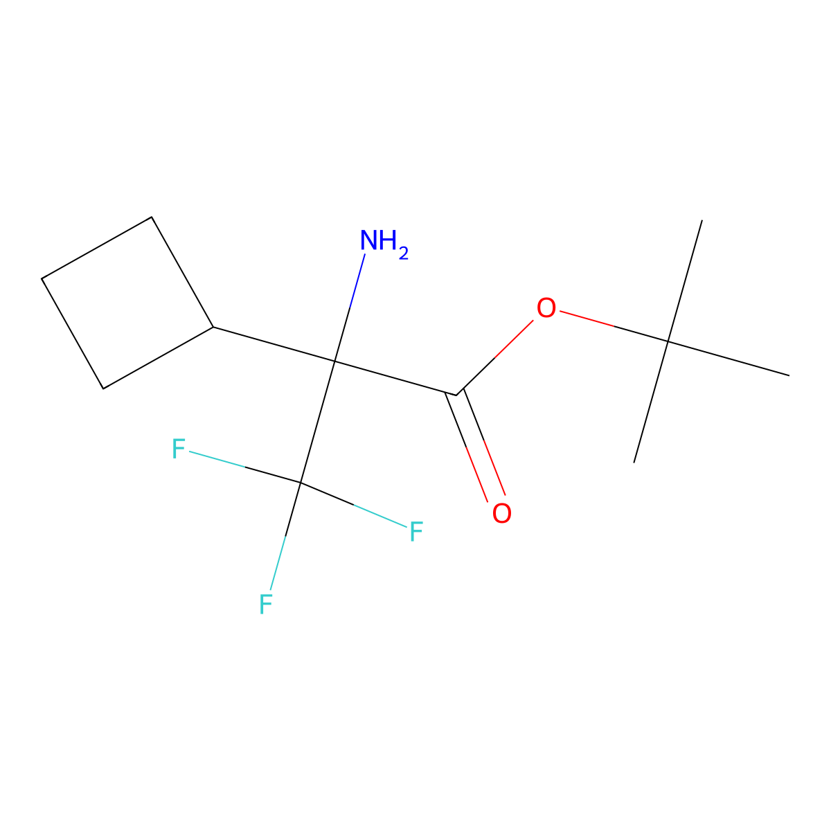 Tert-butyl 2-amino-2-cyclobutyl-3,3,3-trifluoropropanoate molecular structure, CAS 2248397-23-9