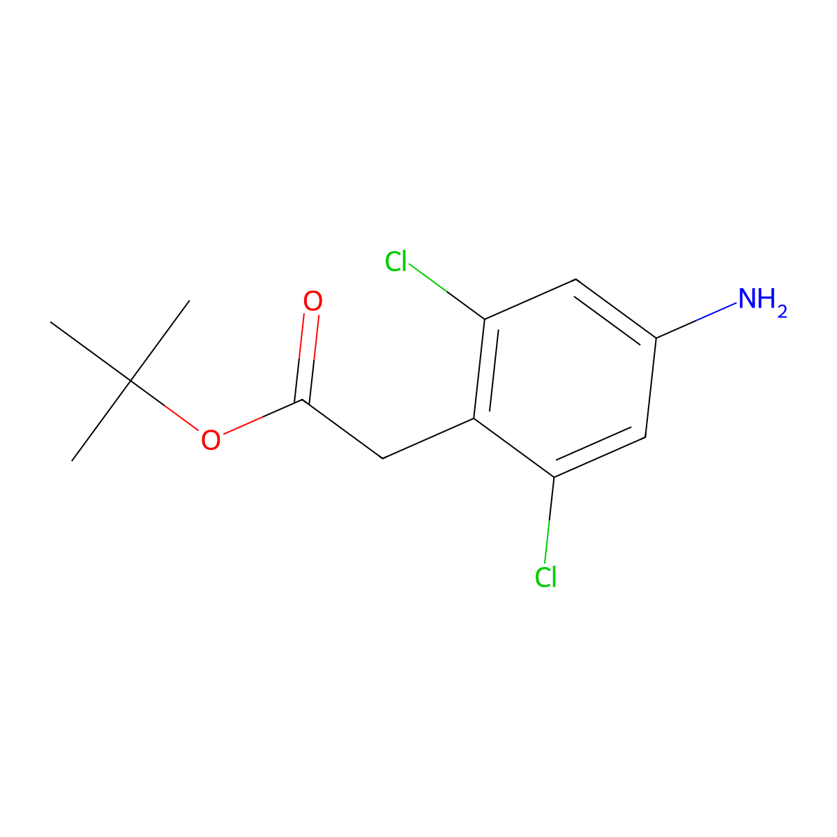 Tert-butyl 2-(4-amino-2,6-dichlorophenyl)acetate molecular structure, CAS 2248397-38-6