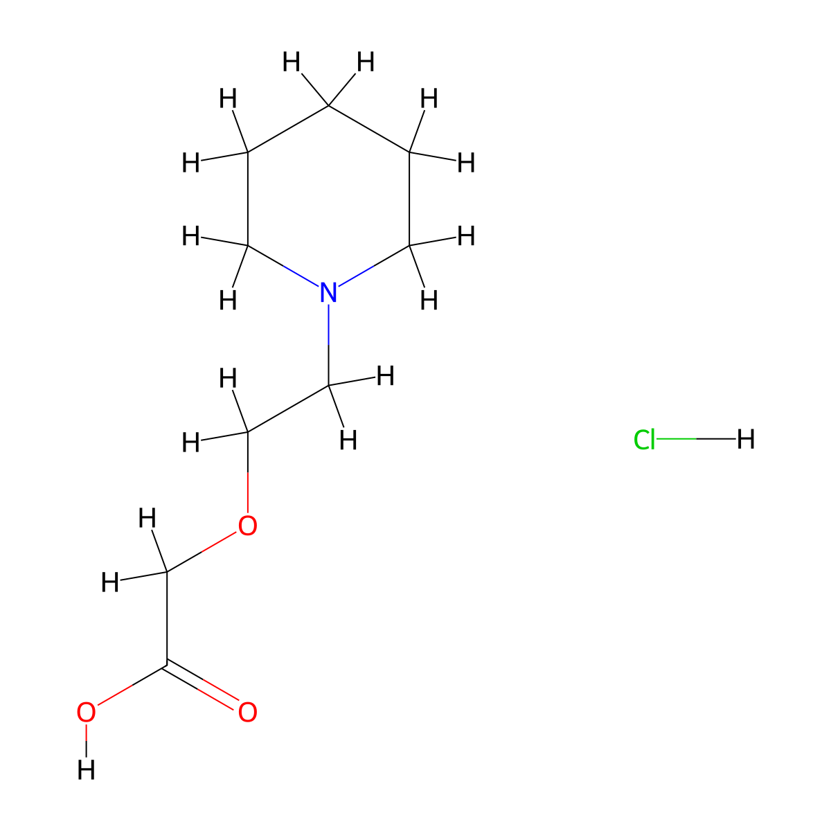 2-[2-(Piperidin-1-yl)ethoxy]acetic acid hydrochloride molecular structure, CAS 2248397-72-8