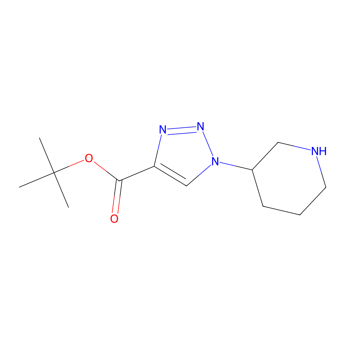 tert-butyl 1-(piperidin-3-yl)-1H-1,2,3-triazole-4-carboxylate molecular structure, CAS 2248397-75-1
