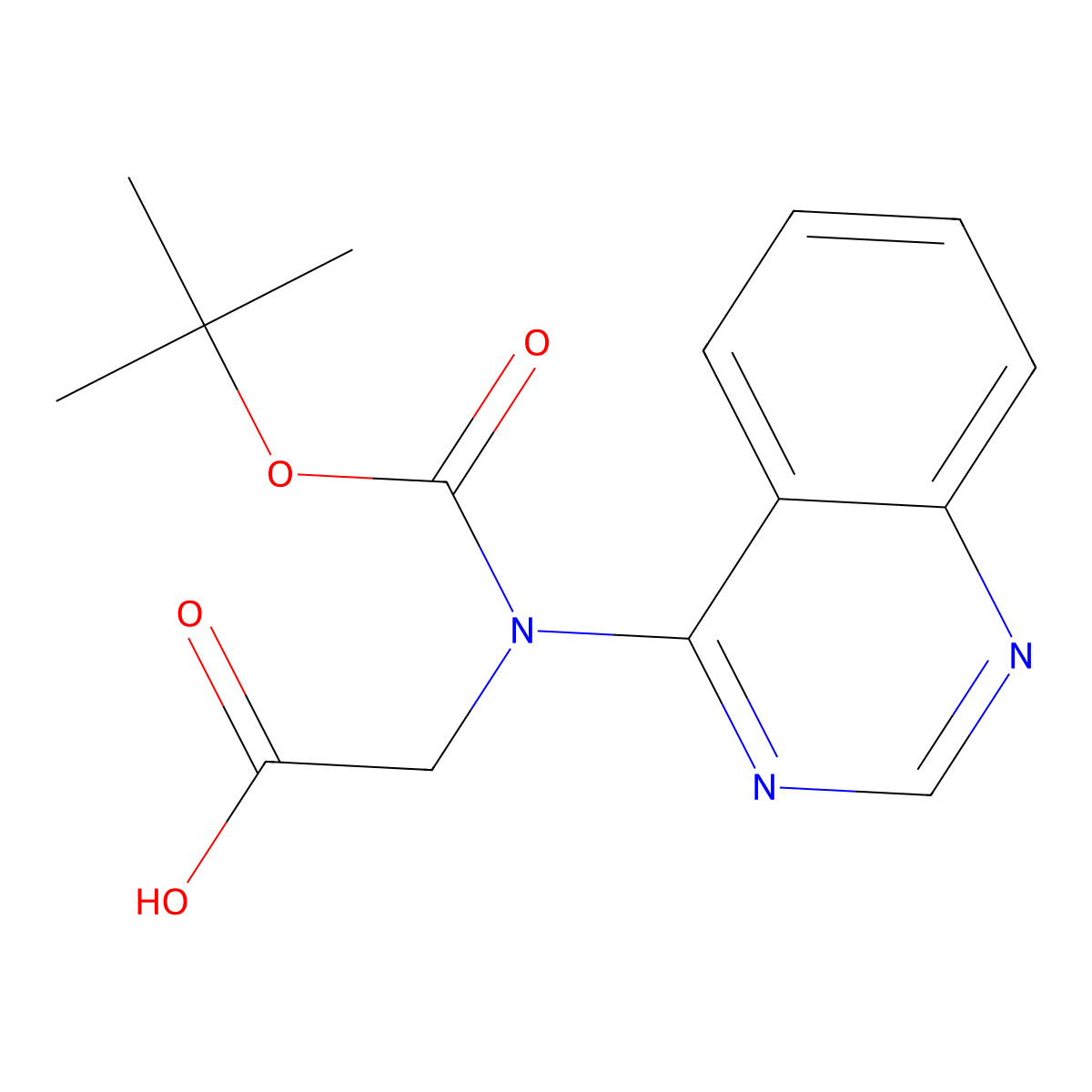 2-{[(Tert-butoxy)carbonyl](quinazolin-4-yl)amino}acetic acid molecular structure, CAS 2248398-16-3