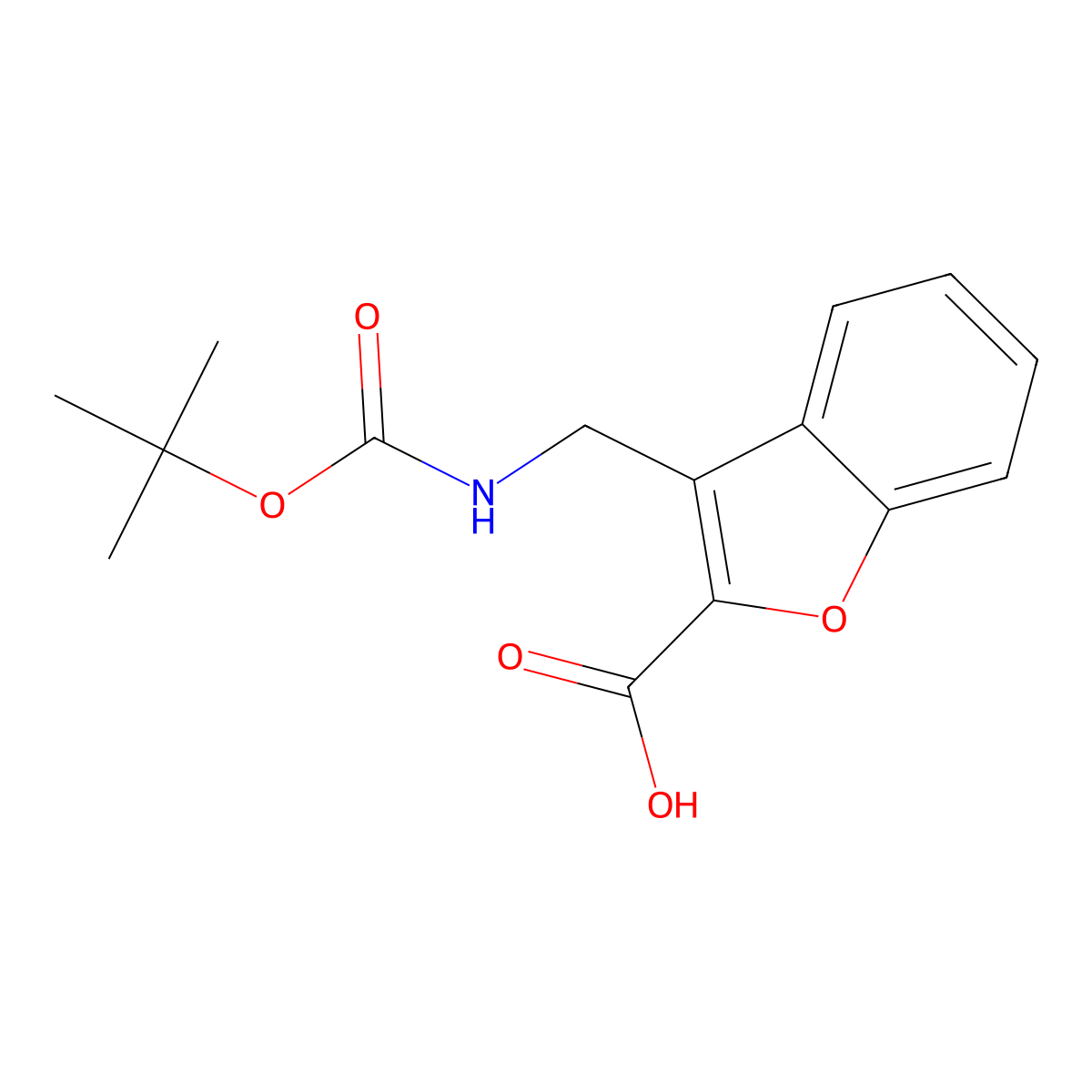 3-({[(Tert-butoxy)carbonyl]amino}methyl)-1-benzofuran-2-carboxylic acid molecular structure, CAS 2248399-08-6