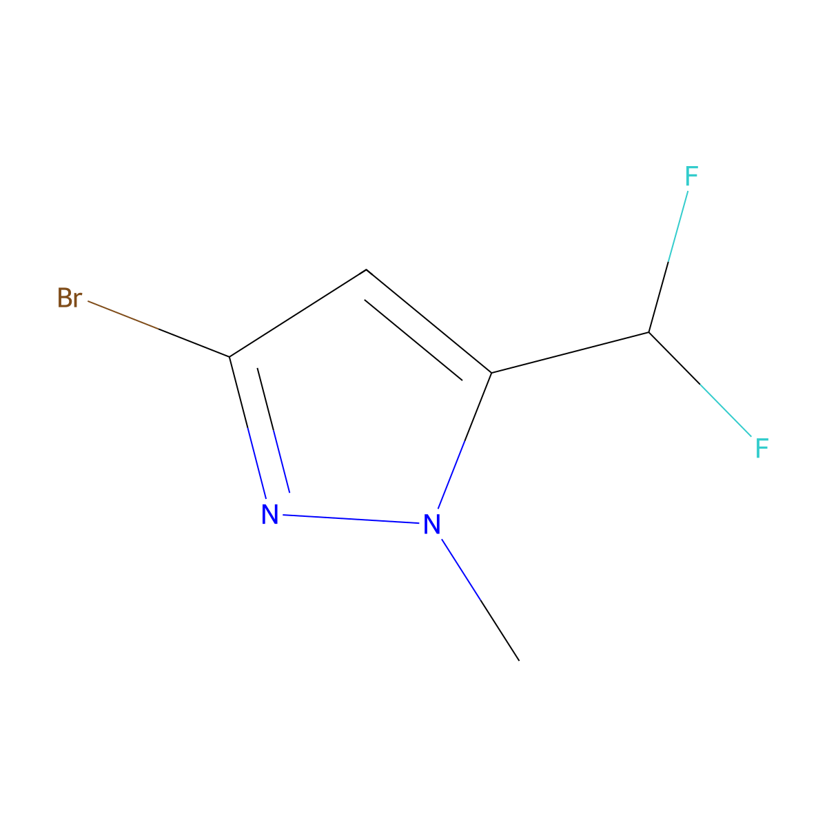3-Bromo-5-(difluoromethyl)-1-methyl-1H-pyrazole molecular structure, CAS 2248399-64-4