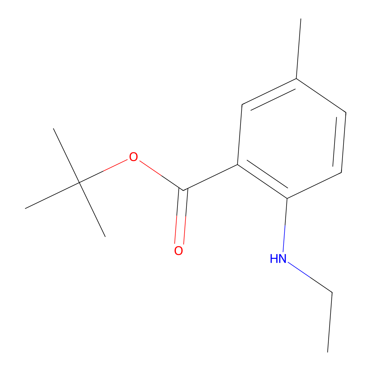 Tert-butyl 2-(ethylamino)-5-methylbenzoate molecular structure, CAS 2248400-10-2