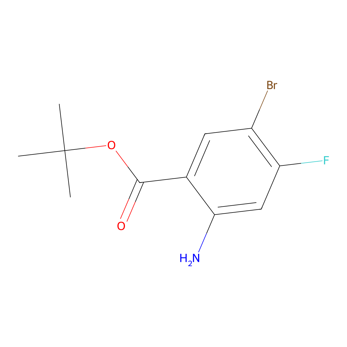 Tert-butyl 2-amino-5-bromo-4-fluorobenzoate molecular structure, CAS 2248400-17-9