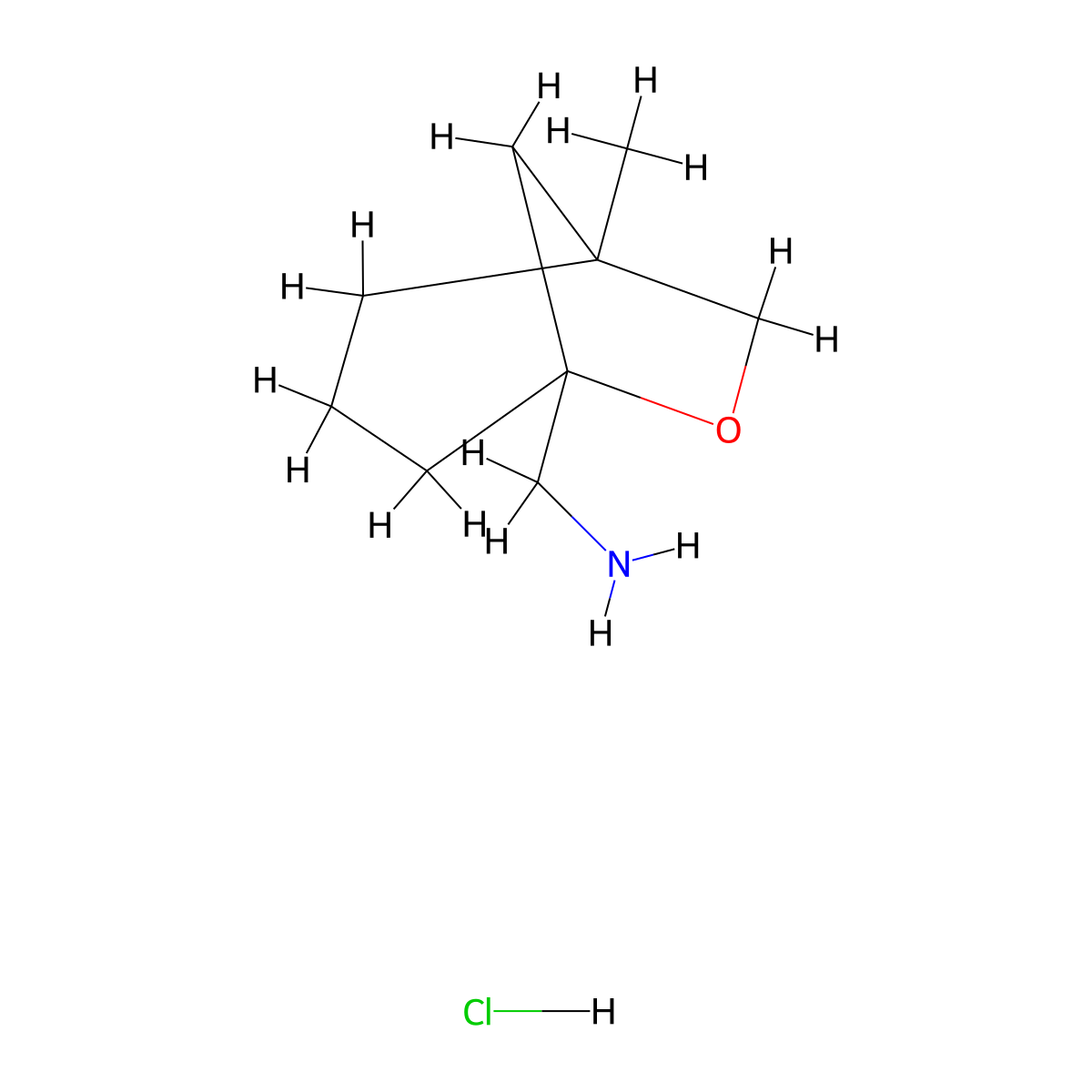 {1-Methyl-6-oxabicyclo[3.2.1]octan-5-yl}methanamine hydrochloride molecular structure, CAS 2248400-42-0