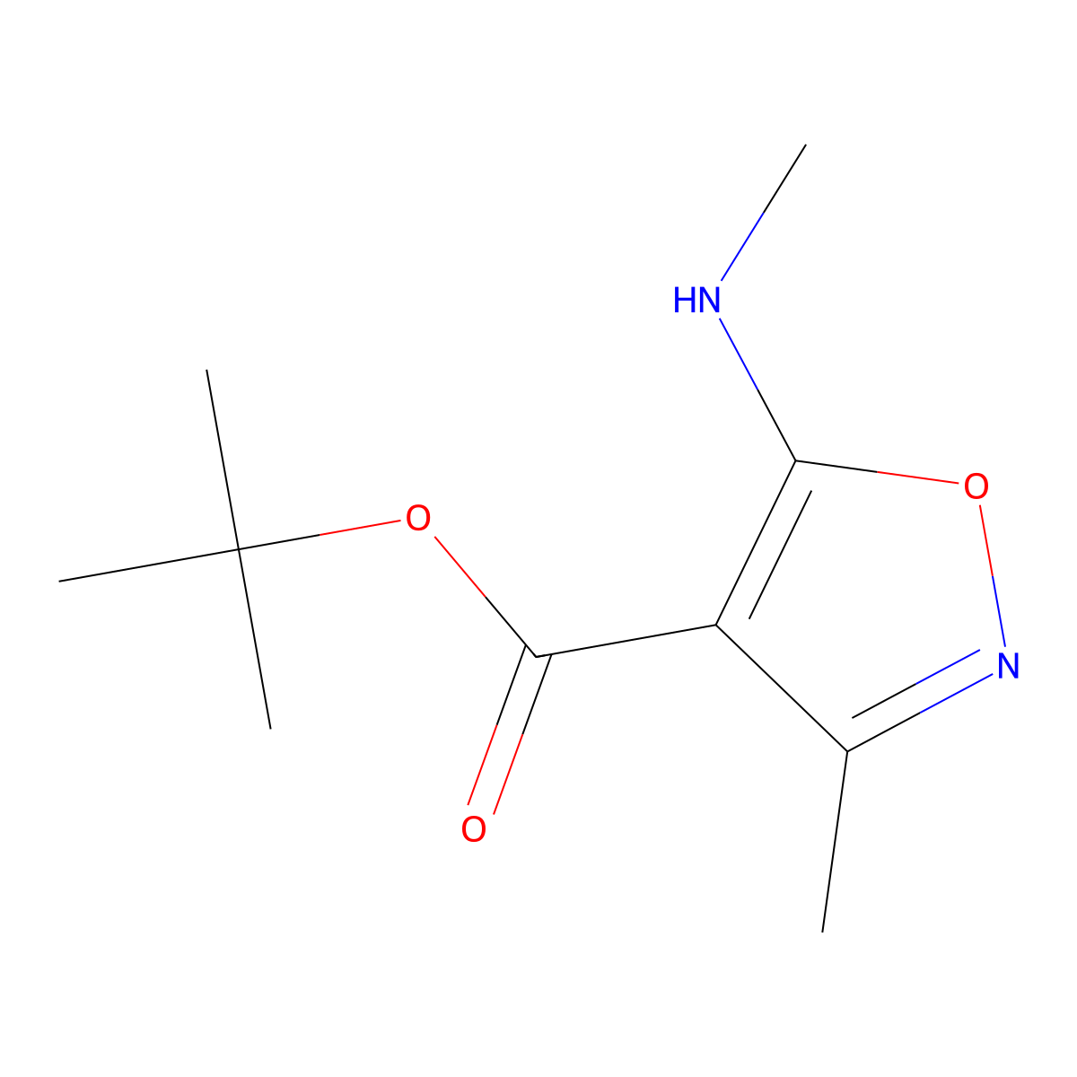 Tert-butyl 3-methyl-5-(methylamino)-1,2-oxazole-4-carboxylate molecular structure, CAS 2248400-45-3