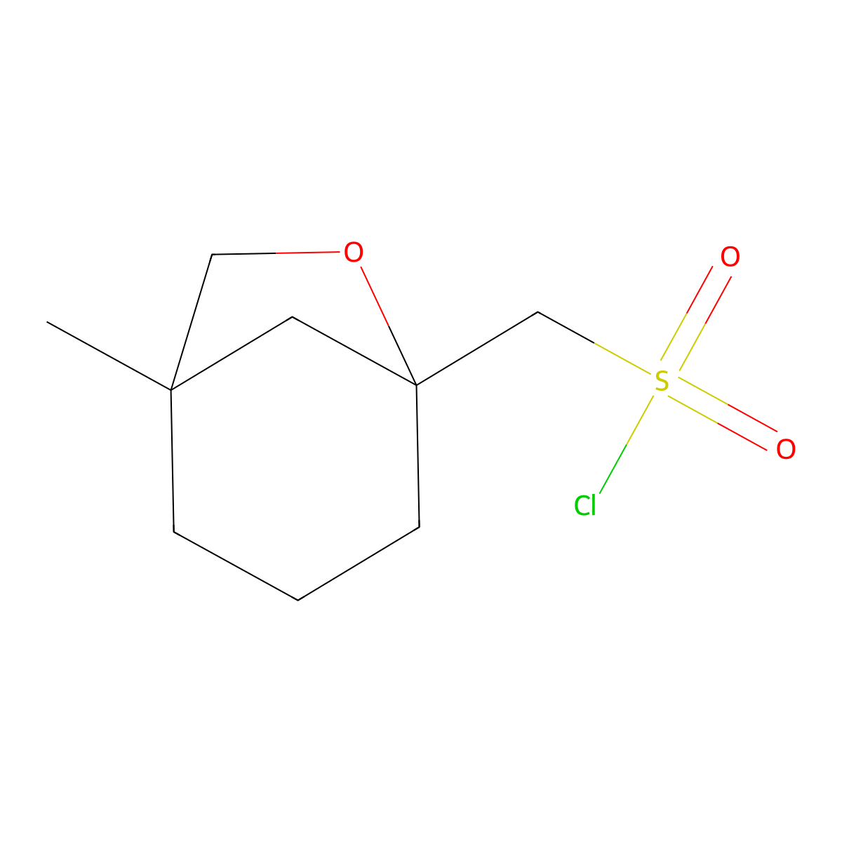 {1-Methyl-6-oxabicyclo[3.2.1]octan-5-yl}methanesulfonyl chloride molecular structure, CAS 2248400-47-5