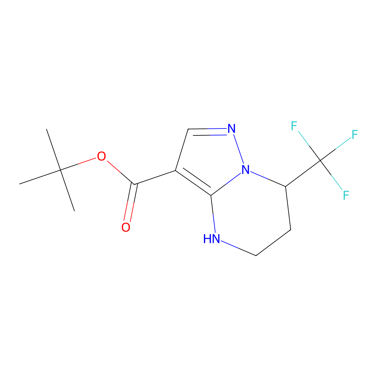 tert-butyl 7-(trifluoromethyl)-4H,5H,6H,7H-pyrazolo[1,5-a]pyrimidine-3-carboxylate molecular structure, CAS 2248401-47-8