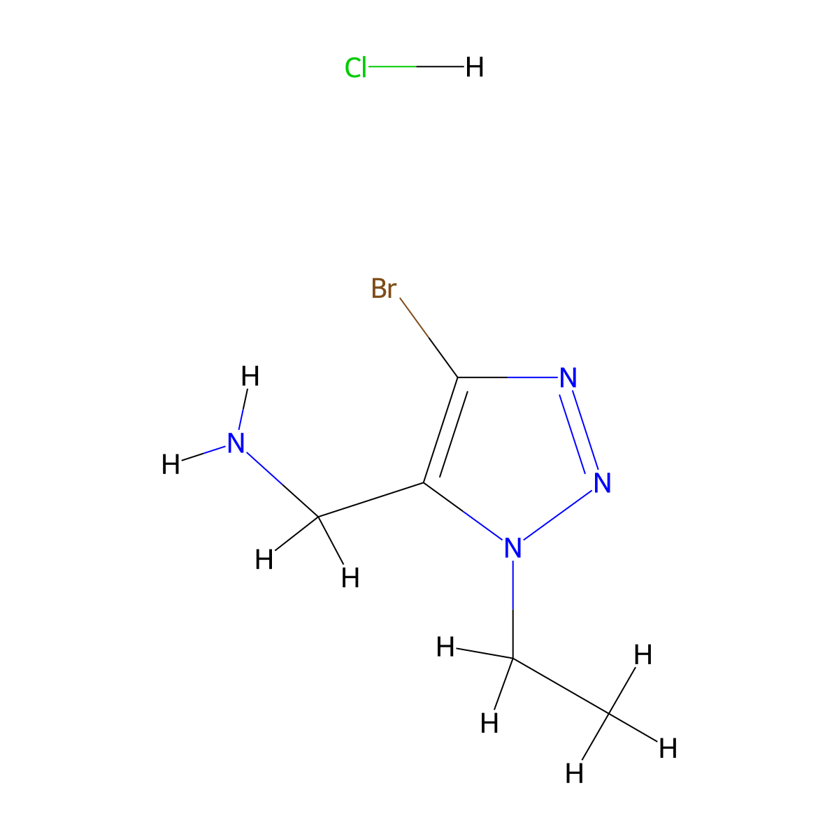 (4-bromo-1-ethyl-1H-1,2,3-triazol-5-yl)methanamine hydrochloride molecular structure, CAS 2248401-80-9