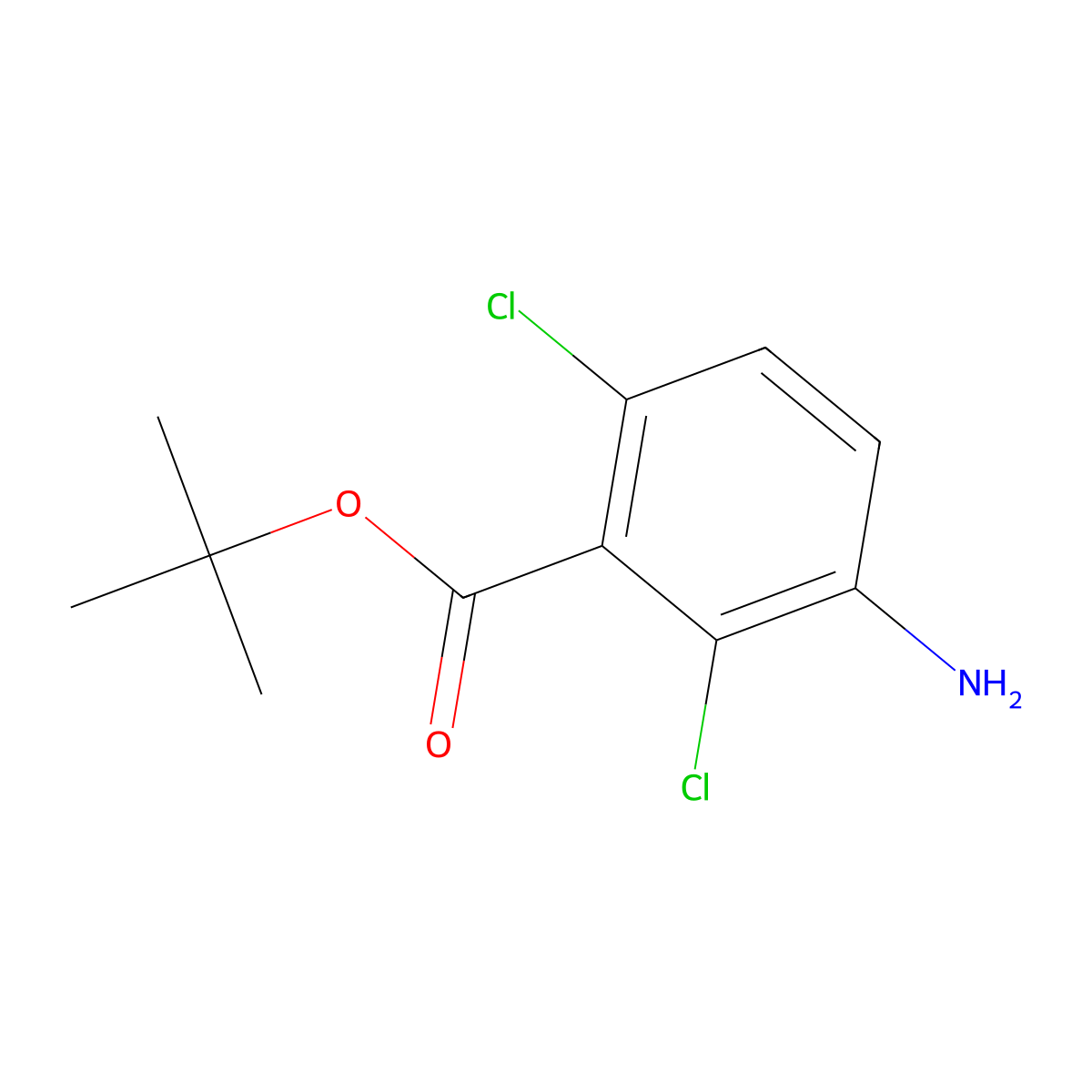 Tert-butyl 3-amino-2,6-dichlorobenzoate molecular structure, CAS 2248401-84-3