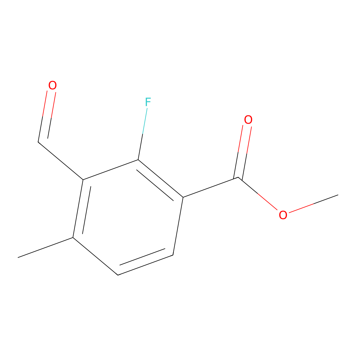Methyl 2-fluoro-3-formyl-4-methylbenzoate molecular structure, CAS 2248402-02-8