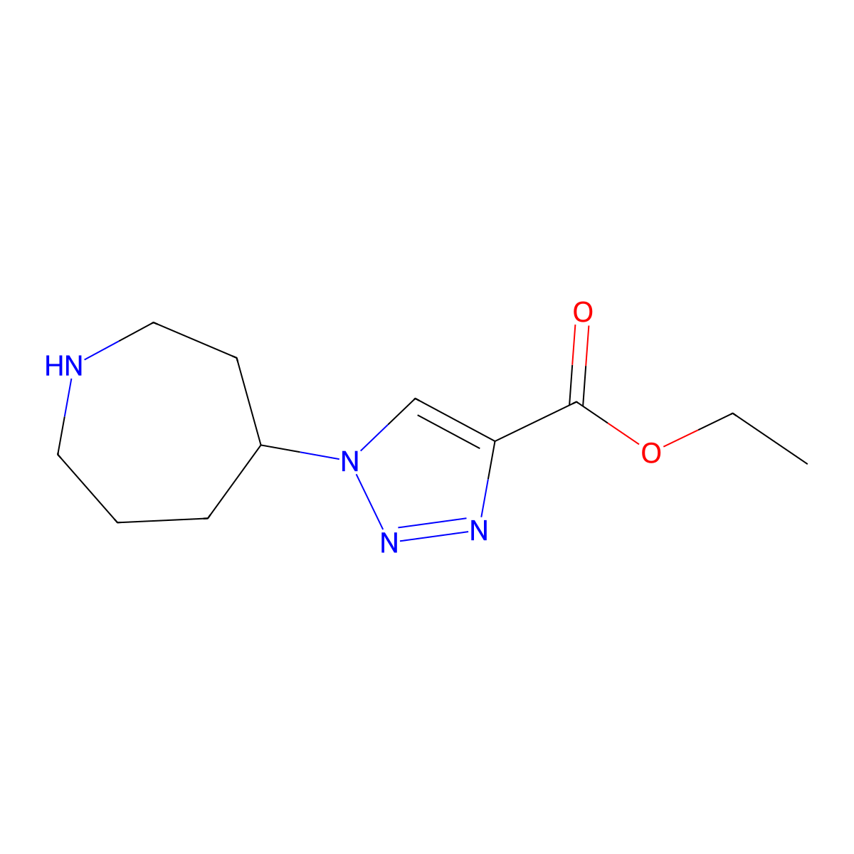 ethyl 1-(azepan-4-yl)-1H-1,2,3-triazole-4-carboxylate molecular structure, CAS 2248402-69-7
